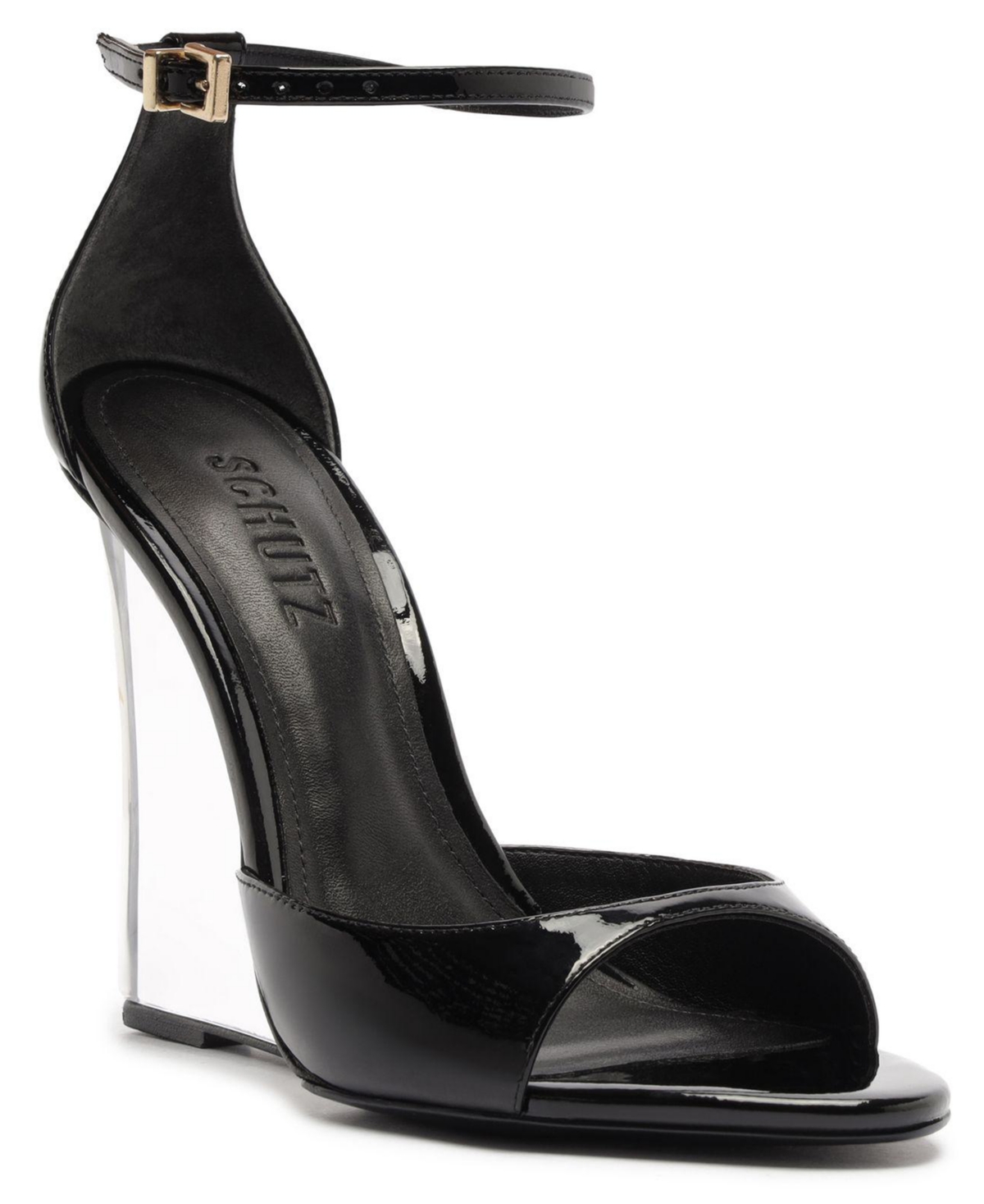 Schutz Women's Stella Ankle Strap Ultra High Wedge Leather Sandals