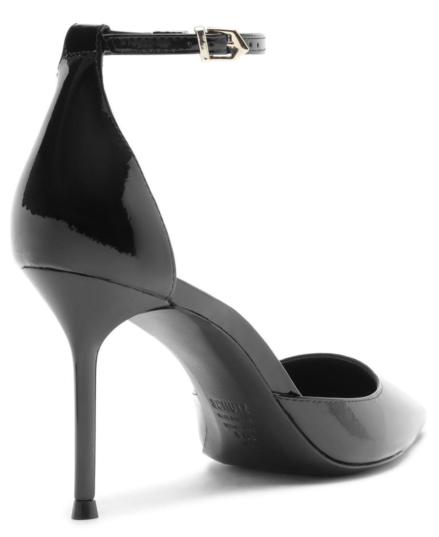 Женские туфли Schutz Paloma Stiletto Pointed Toe Ankle Strap Pumps, цвет: Чёрный — фото 8