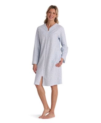 Women's Zip-Front French Terry Knit Short Robe