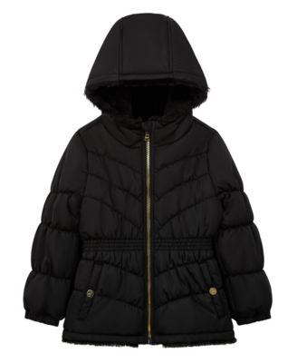 Toddler Girls' 2T-5T Heavyweight Faux Fur Puffer