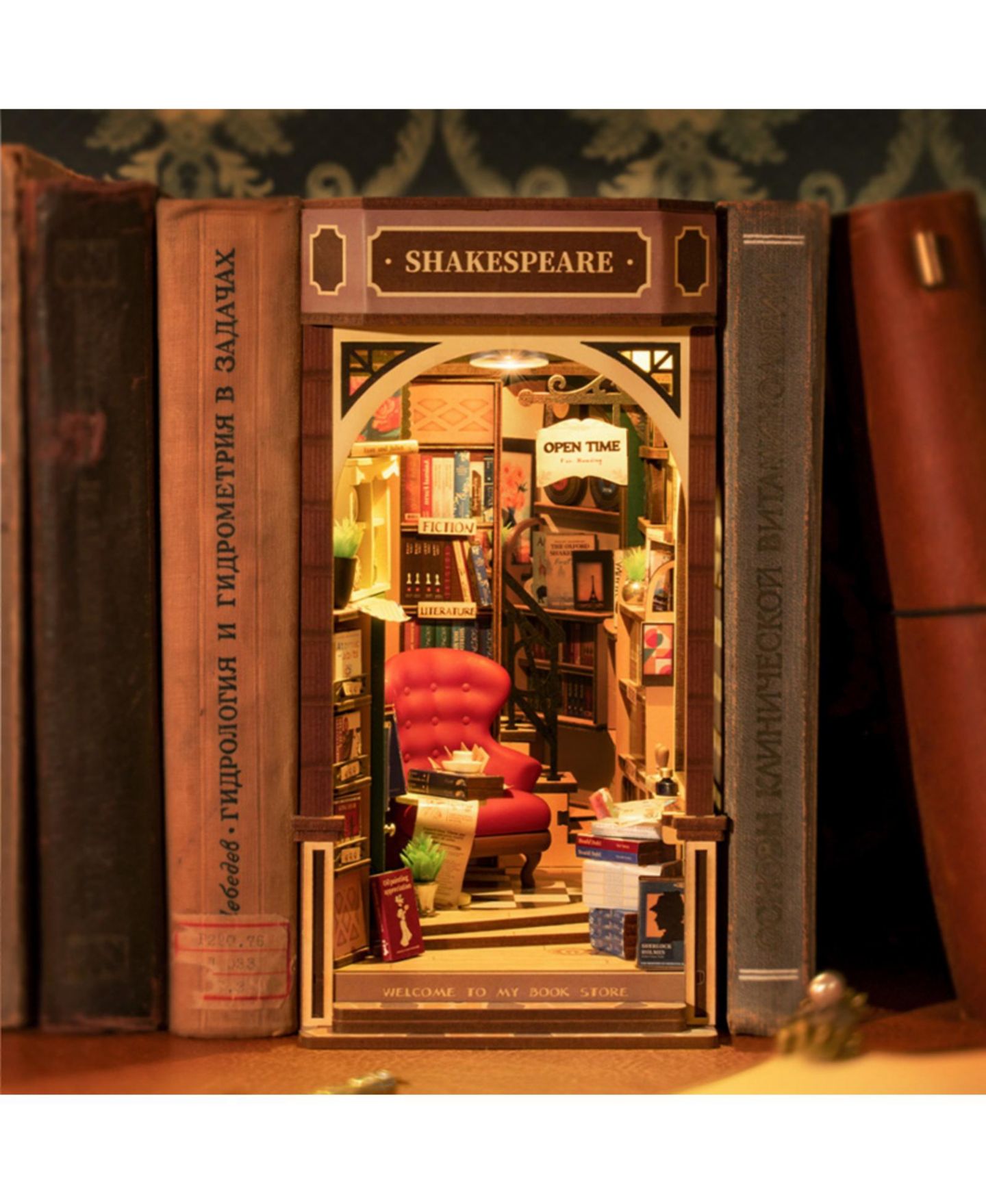 Детские конструкторы Robotime Bookstore Wooden Miniature DIY Assembly Kit, Ages 14+ — фото 3