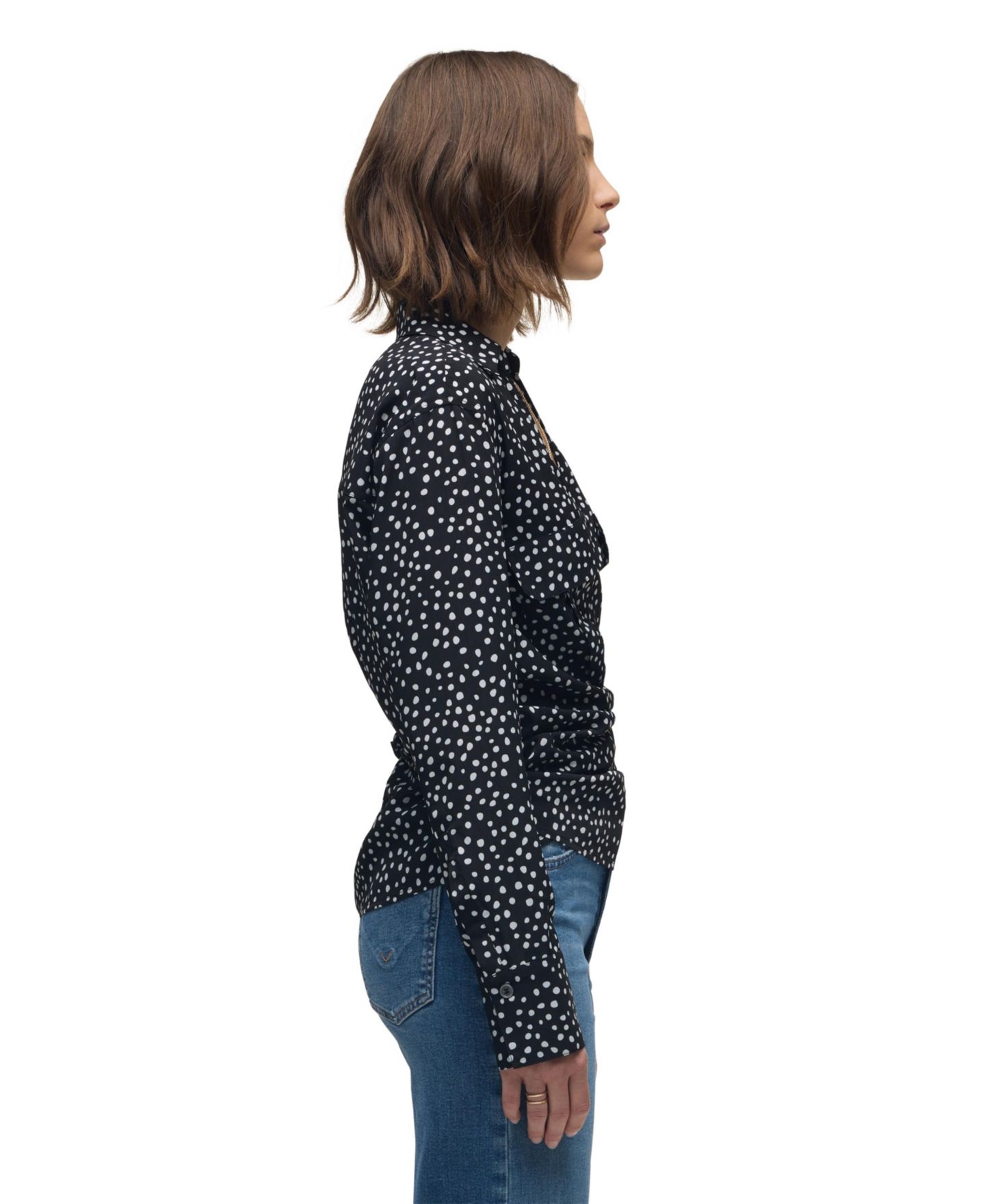 Женский топ Hudson Jeans V-Neck Polka-Dot Wrap, цвет: В горошек — фото 3