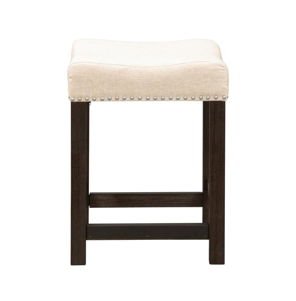 Starlight Canyon Home Black Upholstered Stool for Vanity, Small Vanity Stool with Poplar Legs - Black