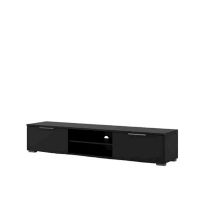 Matte TV Stand with 2 Drawers and 1 Shelf for Living Room