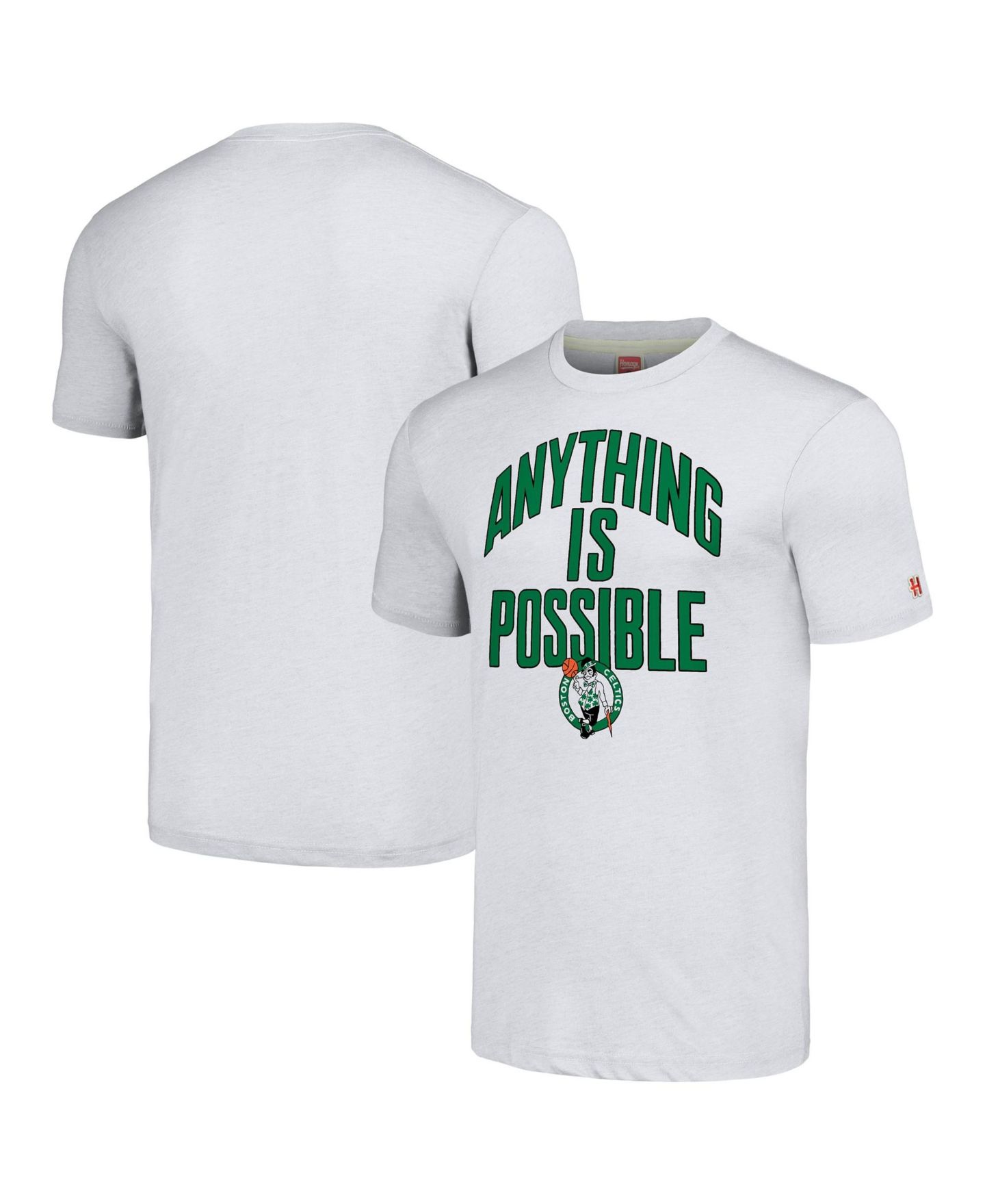 Футболка Homage Ash Boston Celtics Anything Is Possible Tri-Blend — фото 1