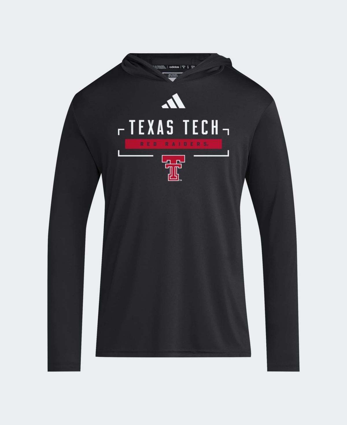 Adidas Men's Black Texas Tech Red Raiders D4T Long Sleeve Hooded T-Shirt - Black