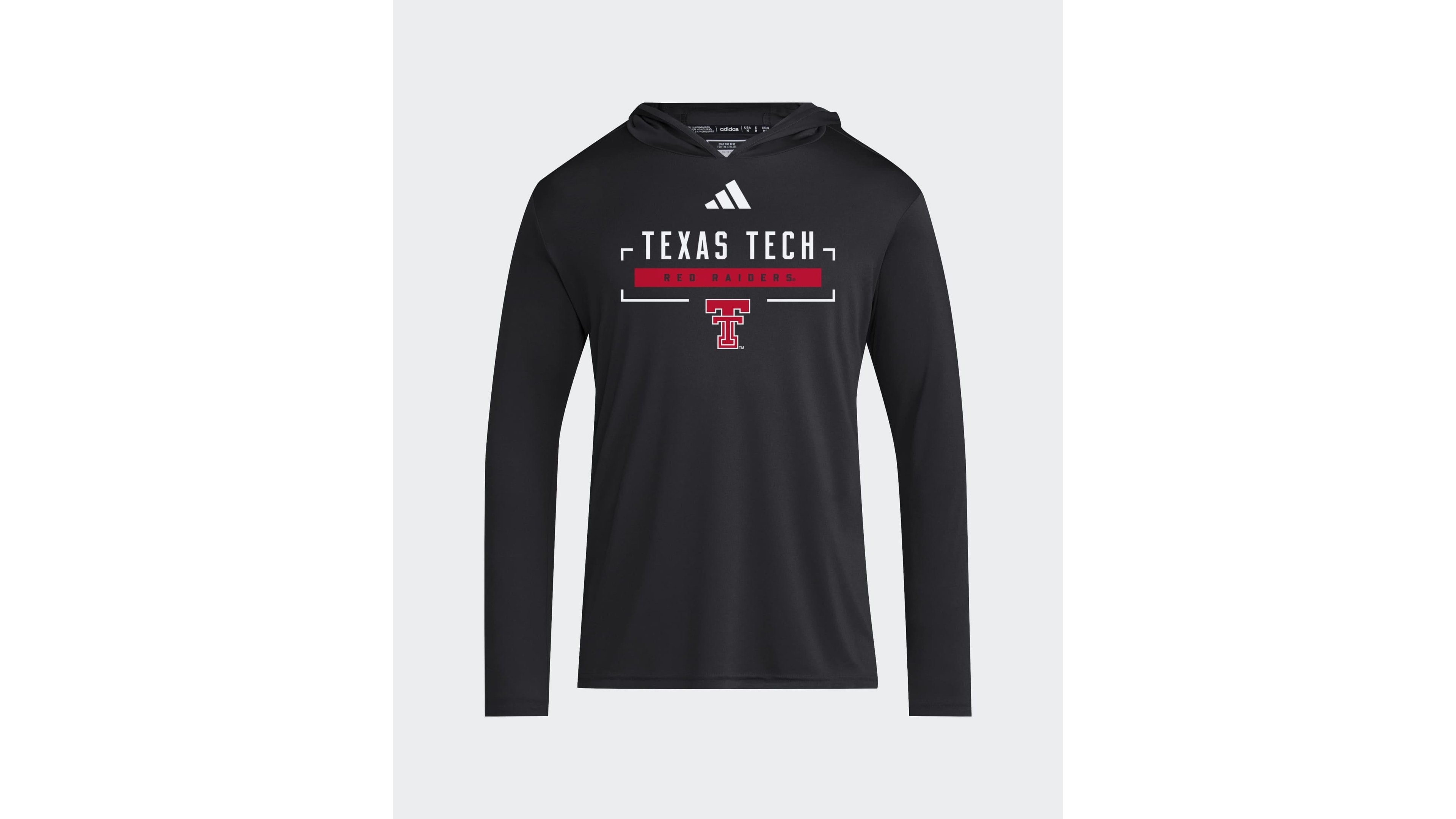 Adidas Men's Black Texas Tech Red Raiders D4T Long Sleeve Hooded T-Shirt
