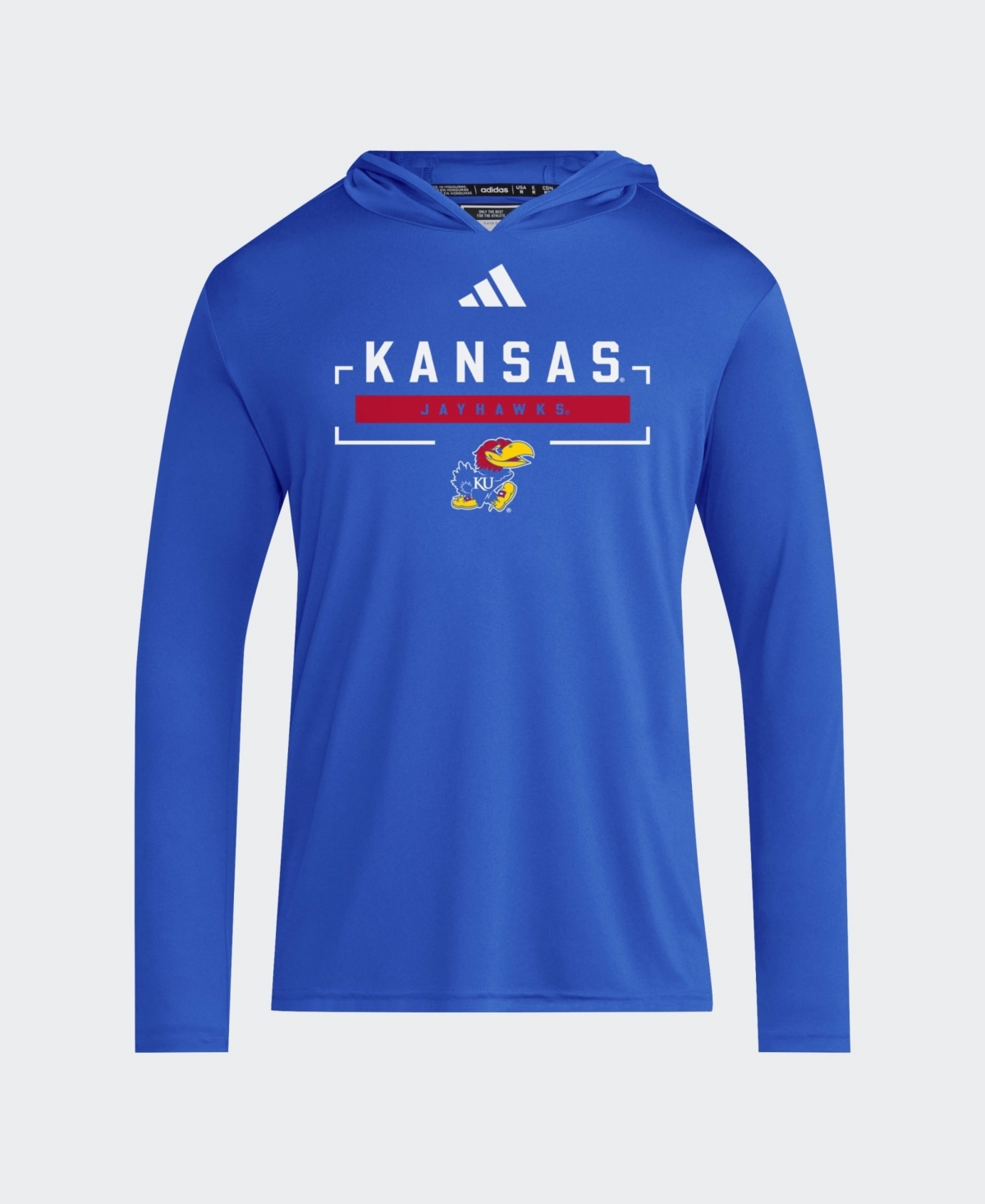 Adidas Men's Royal Kansas Jayhawks D4T Long Sleeve Hooded Sweatshirt - Royal