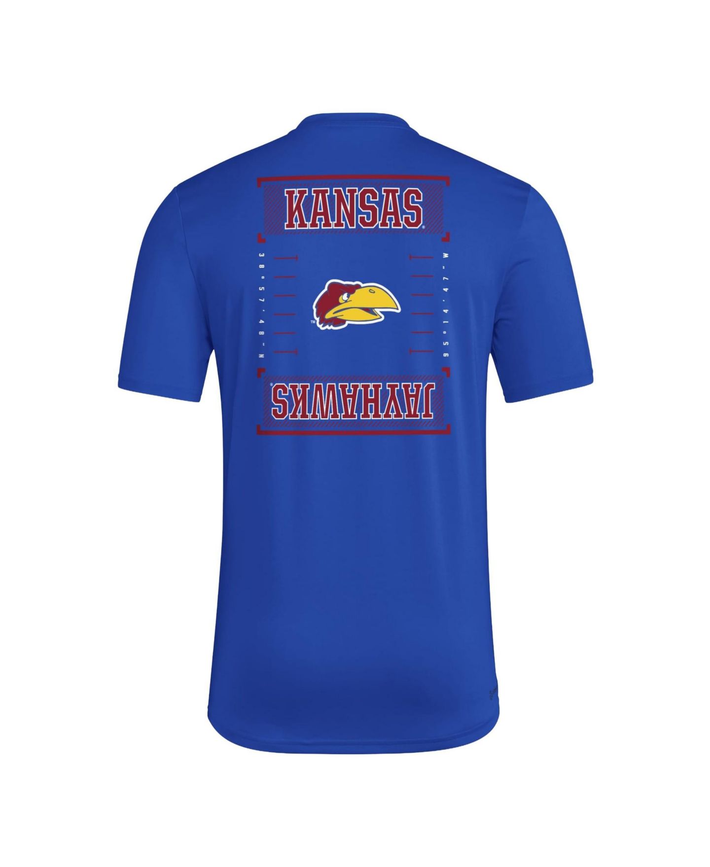 Мужская футболка adidas Royal Kansas Jayhawks Locker Football Icon Aeroready Pre-Game — фото 3