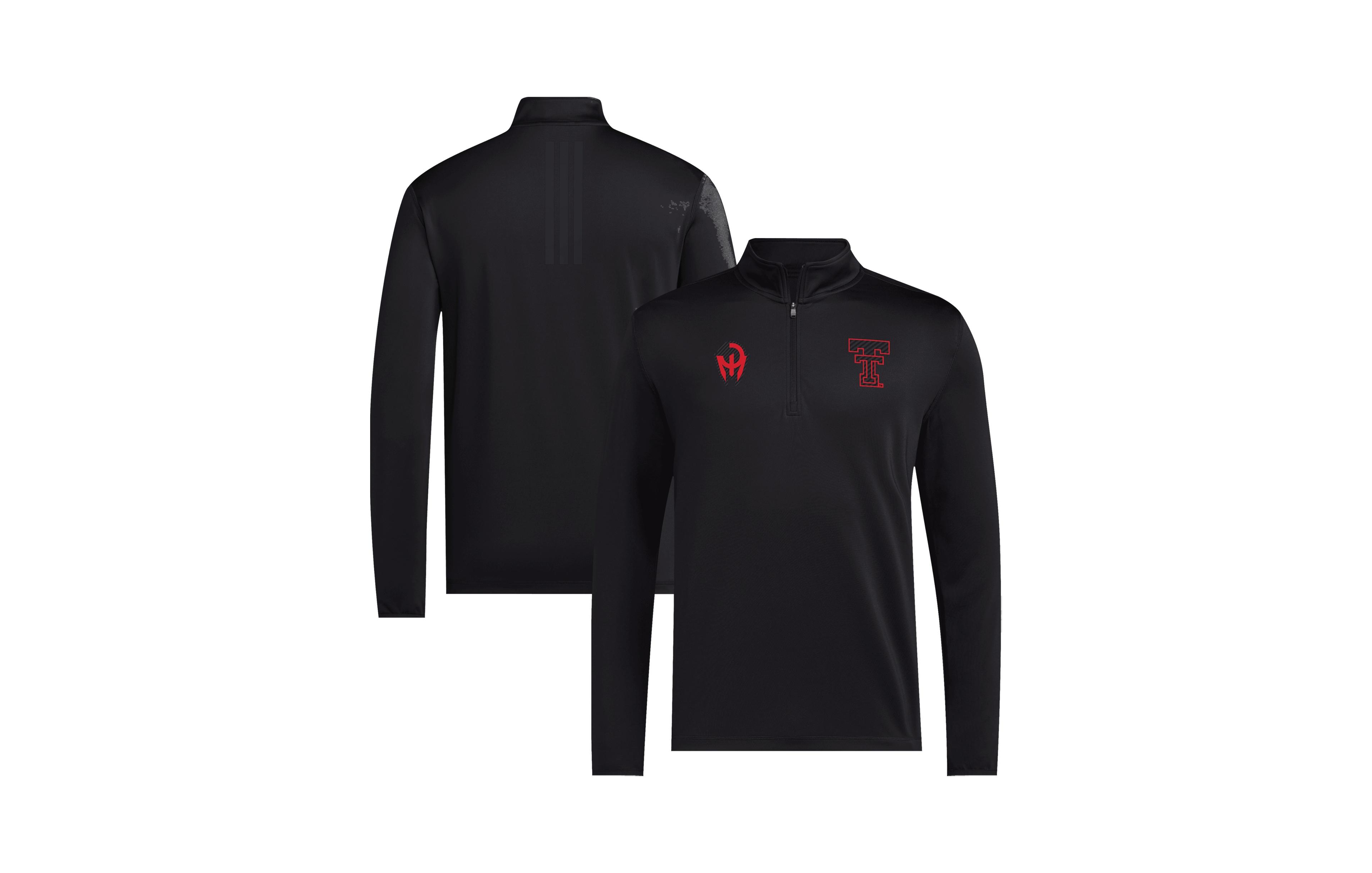 Adidas Men's Black Texas Tech Red Raiders Let's Ride Quarter-Zip Sweatshirt