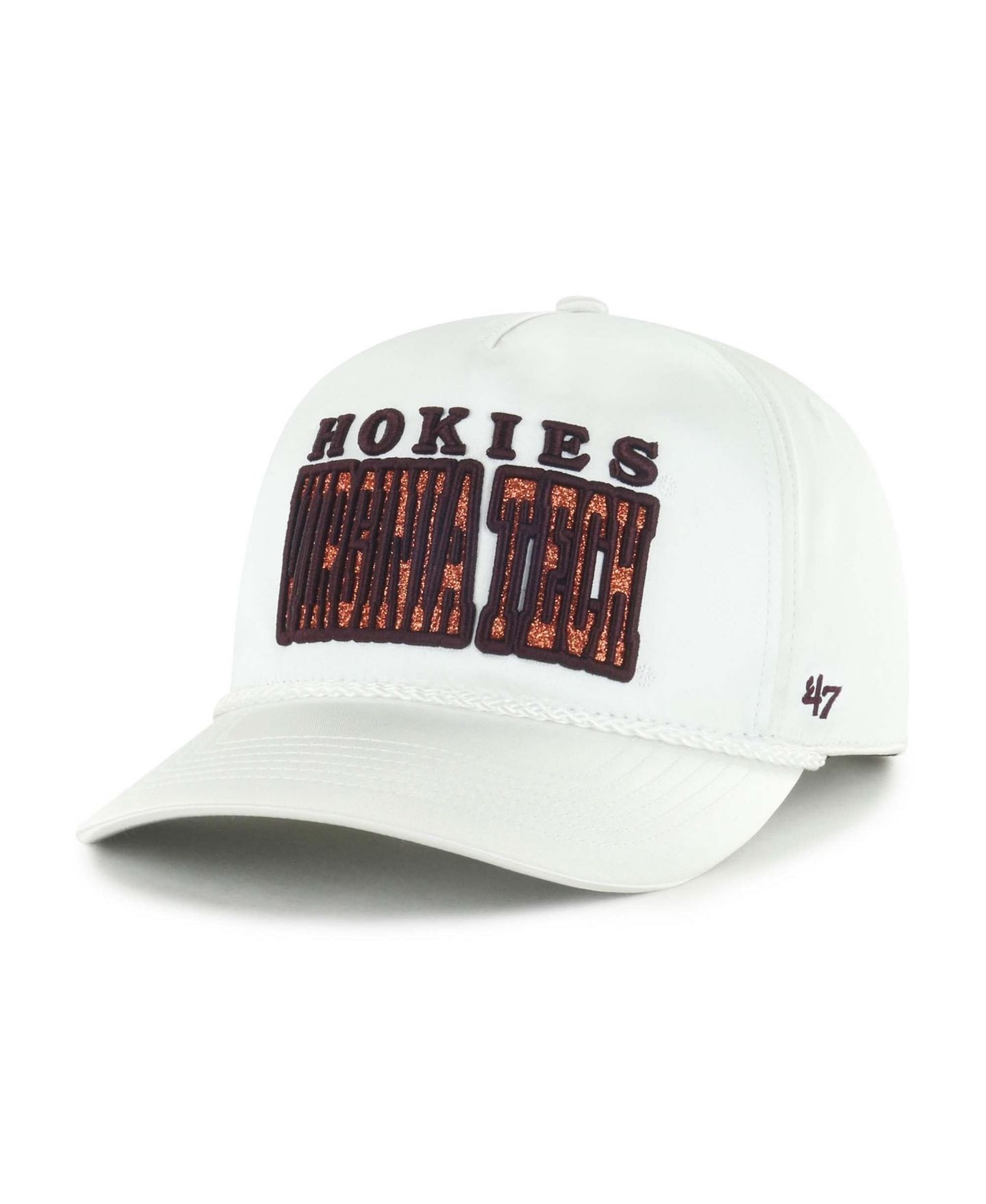 Женская кепка '47 Brand White Virginia Tech Hokies Outspoken Hitch Adjustable Hat — фото 2