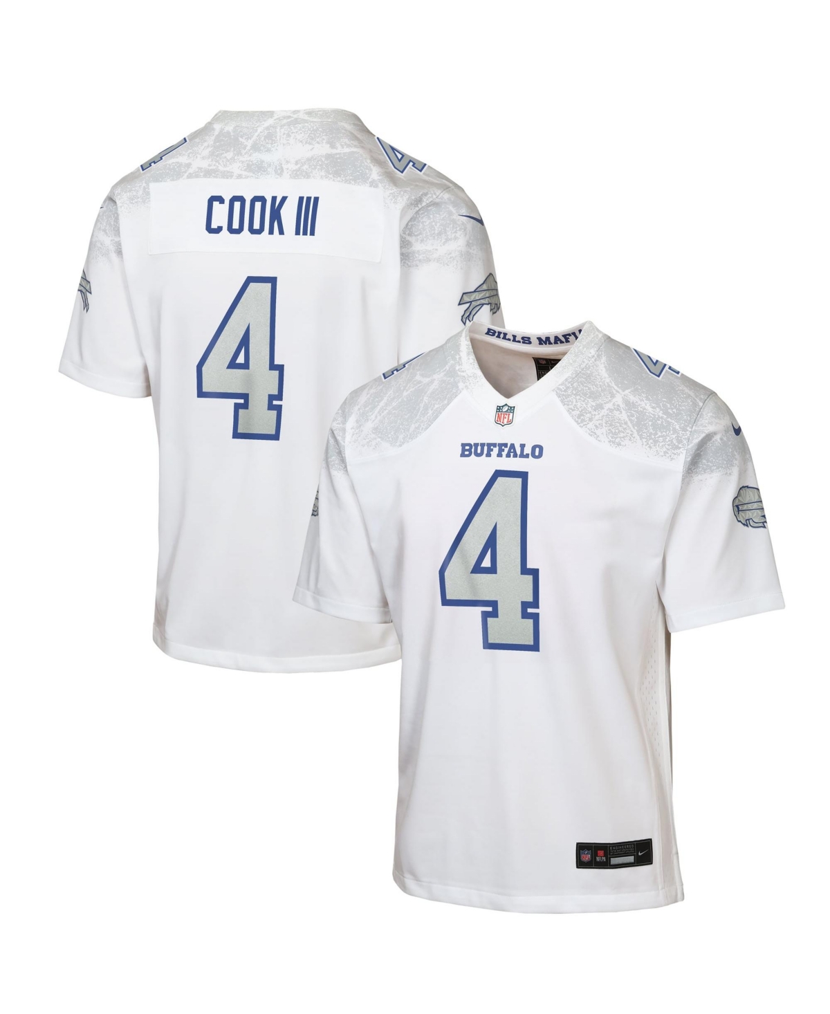 Nike Big Boys' and Girls' James Cook Iii White Buffalo Bills Rivalries Collection Game Jersey