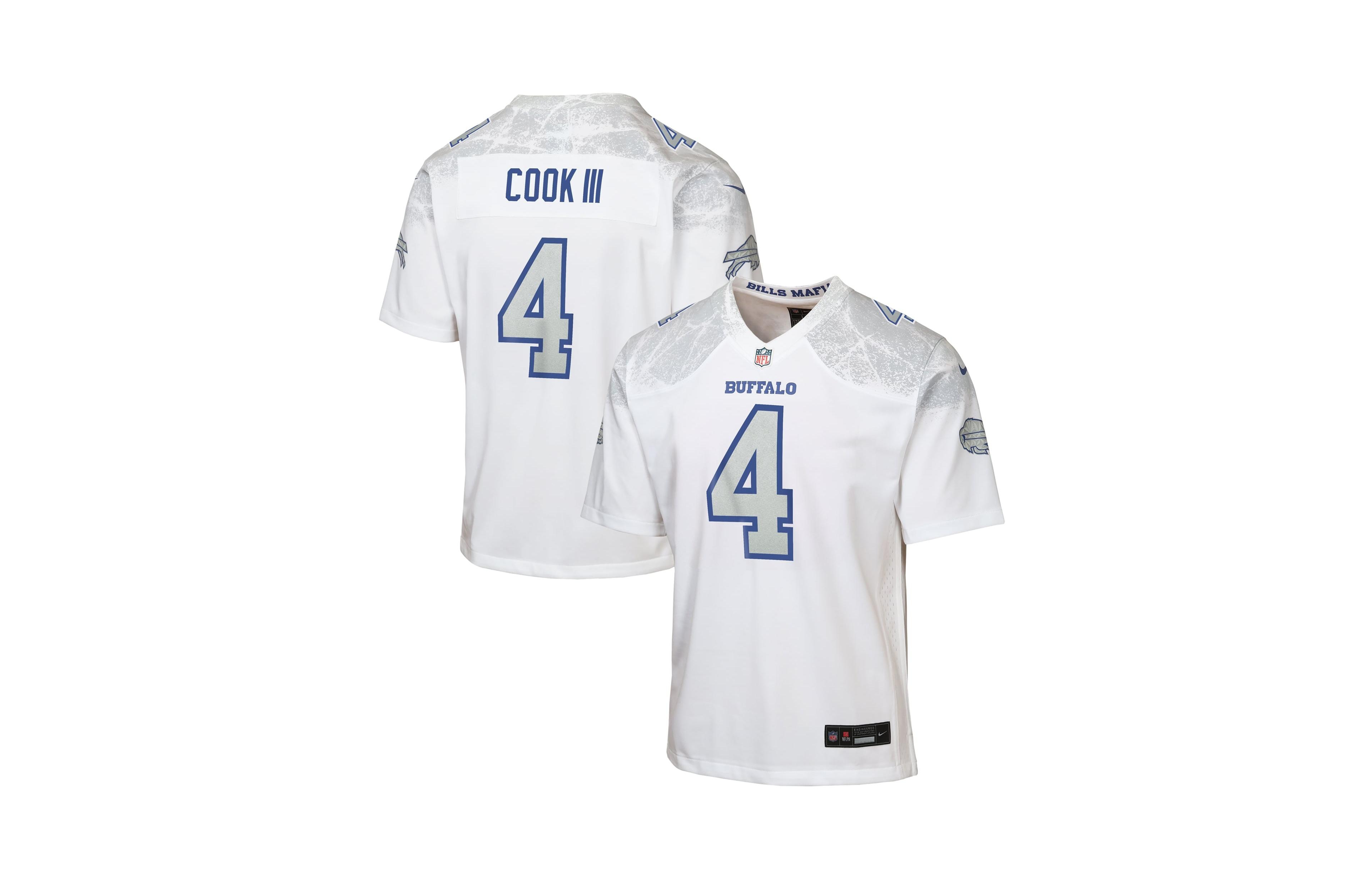 Nike Big Boys' and Girls' James Cook Iii White Buffalo Bills Rivalries Collection Game Jersey