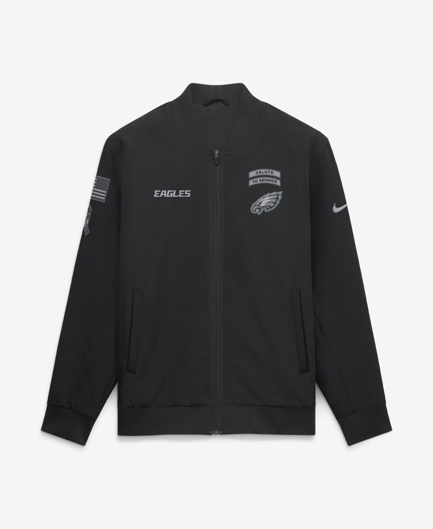 Мужская куртка Nike Black Philadelphia Eagles 2026 Salute to Service Sideline Full-Zip Bomber — фото 1
