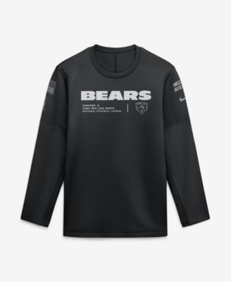 Men's Black Chicago Bears 2026 Salute to Service Sideline Coaches Crewneck Therma-FIT Sweatshirt