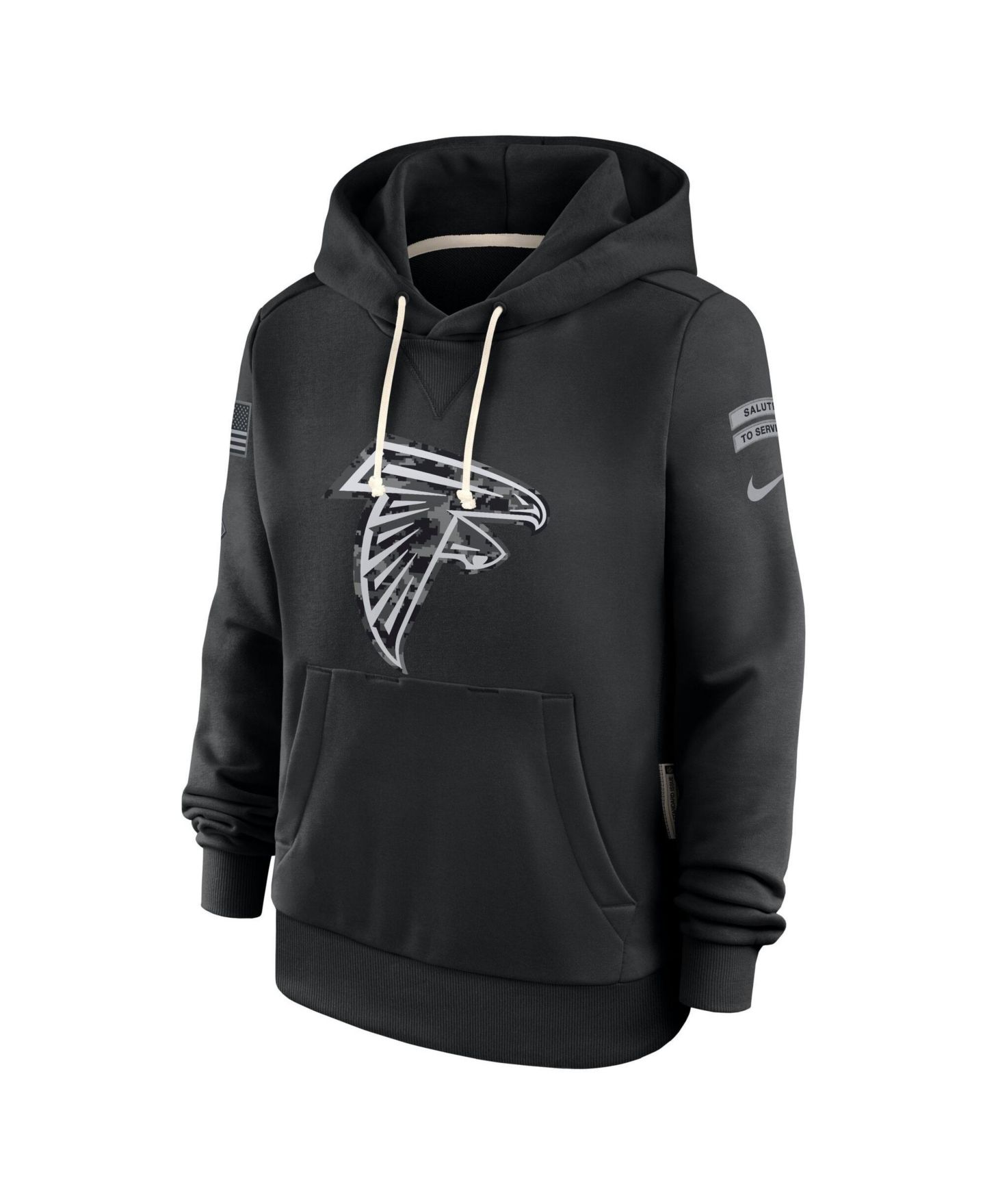 Женское худи Nike Black Atlanta Falcons 2026 Salute to Service Sideline Dri-FIT Pullover — фото 3