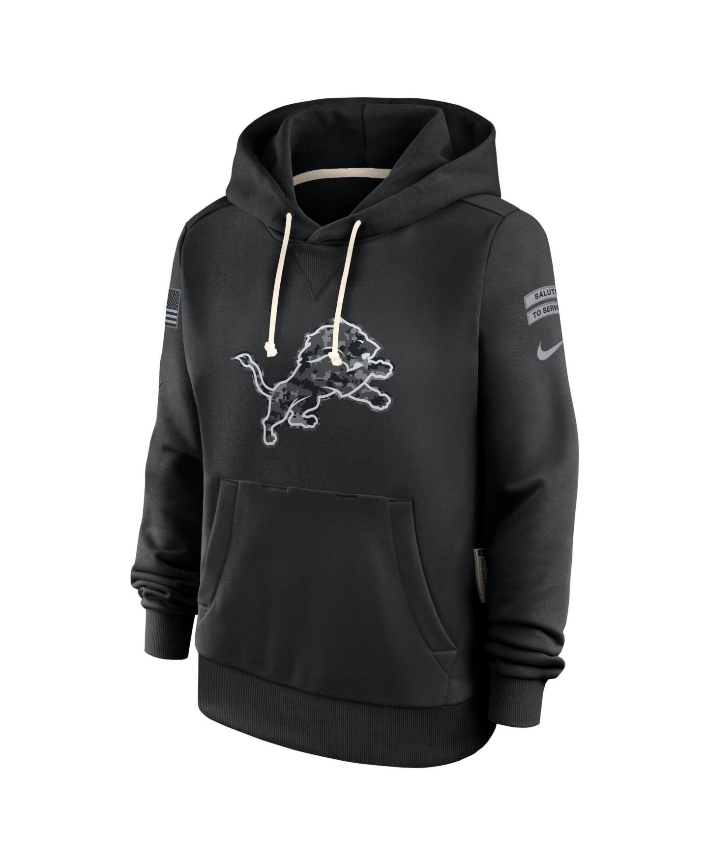 Женское худи Nike Black Detroit Lions 2026 Salute to Service Sideline Dri-FIT Pullover — фото 3
