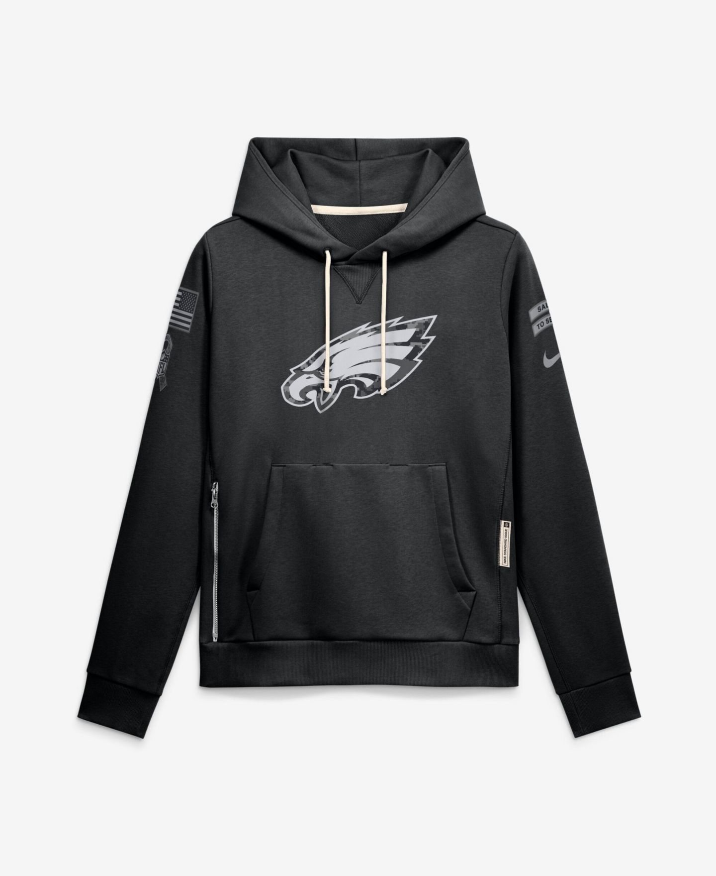 Женское худи Nike Black Philadelphia Eagles 2026 Salute to Service Sideline Dri-FIT Pullover — фото 1