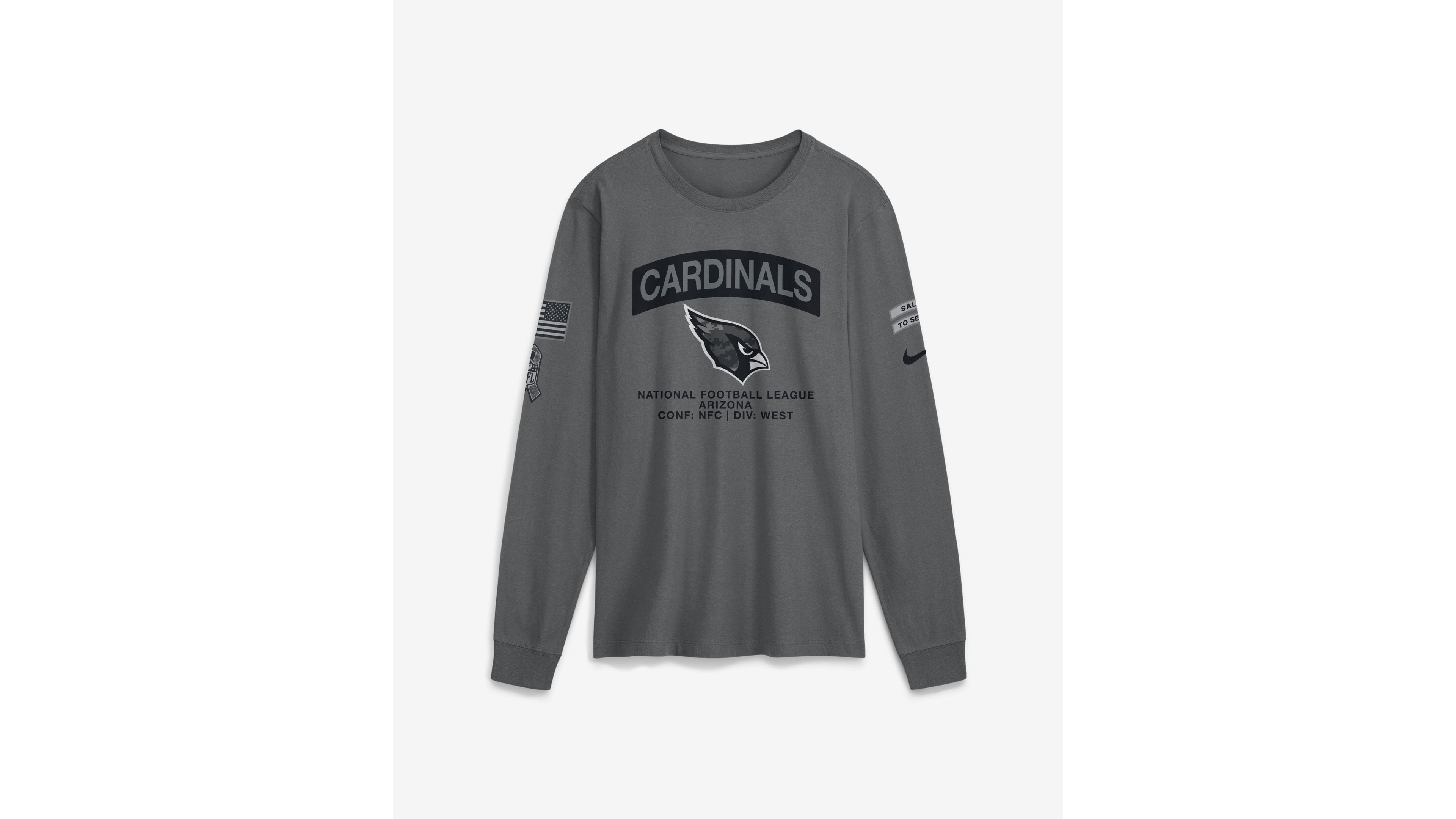 Nike Men's Gray Arizona Cardinals 2026 Salute to Service Long Sleeve T-Shirt