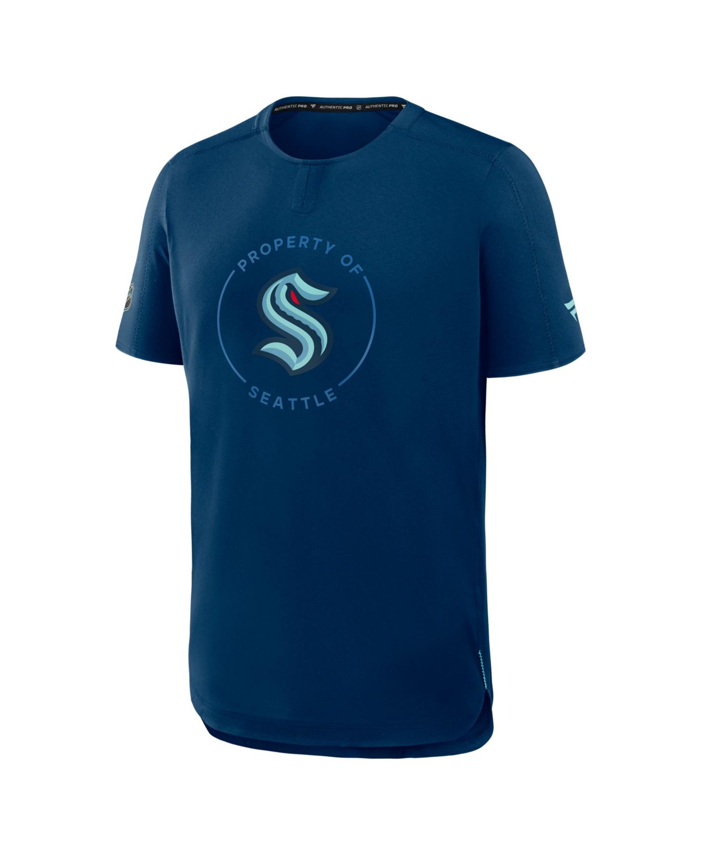 Мужская футболка Fanatics Deep Sea Blue Seattle Kraken Authentic Pro Train Performance — фото 3