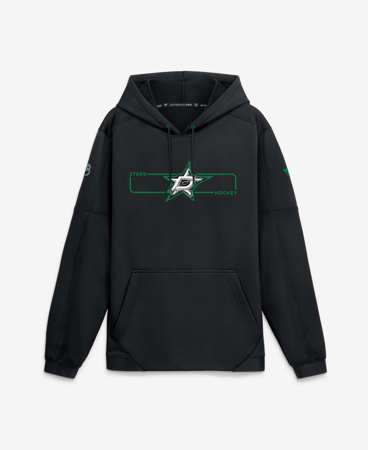Fanatics Men's Black Dallas Stars Authentic Pro Rink Fleece Pullover Hoodie - Black