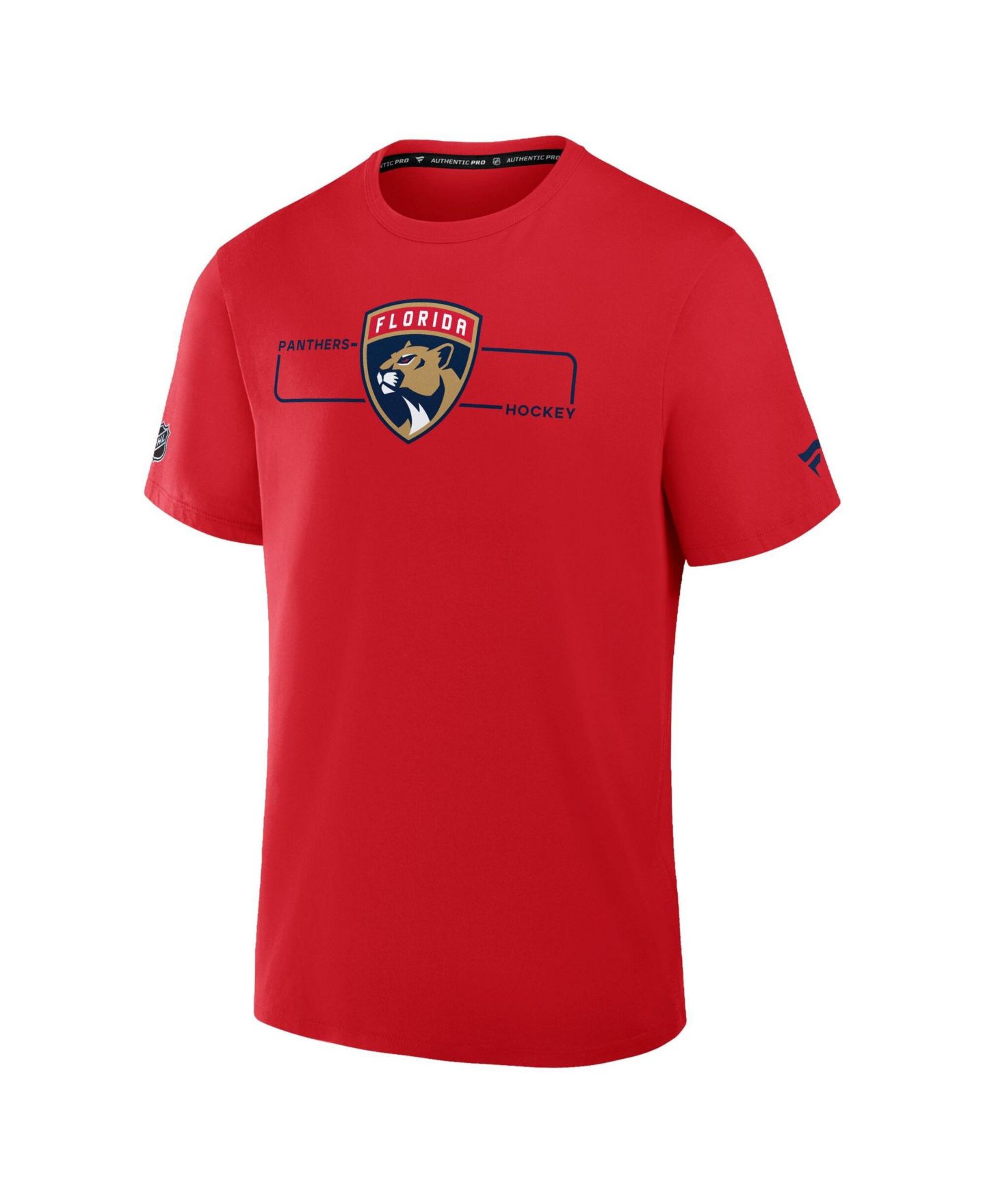 Мужская футболка Fanatics Red Florida Panthers Authentic Pro Primary Logo — фото 3