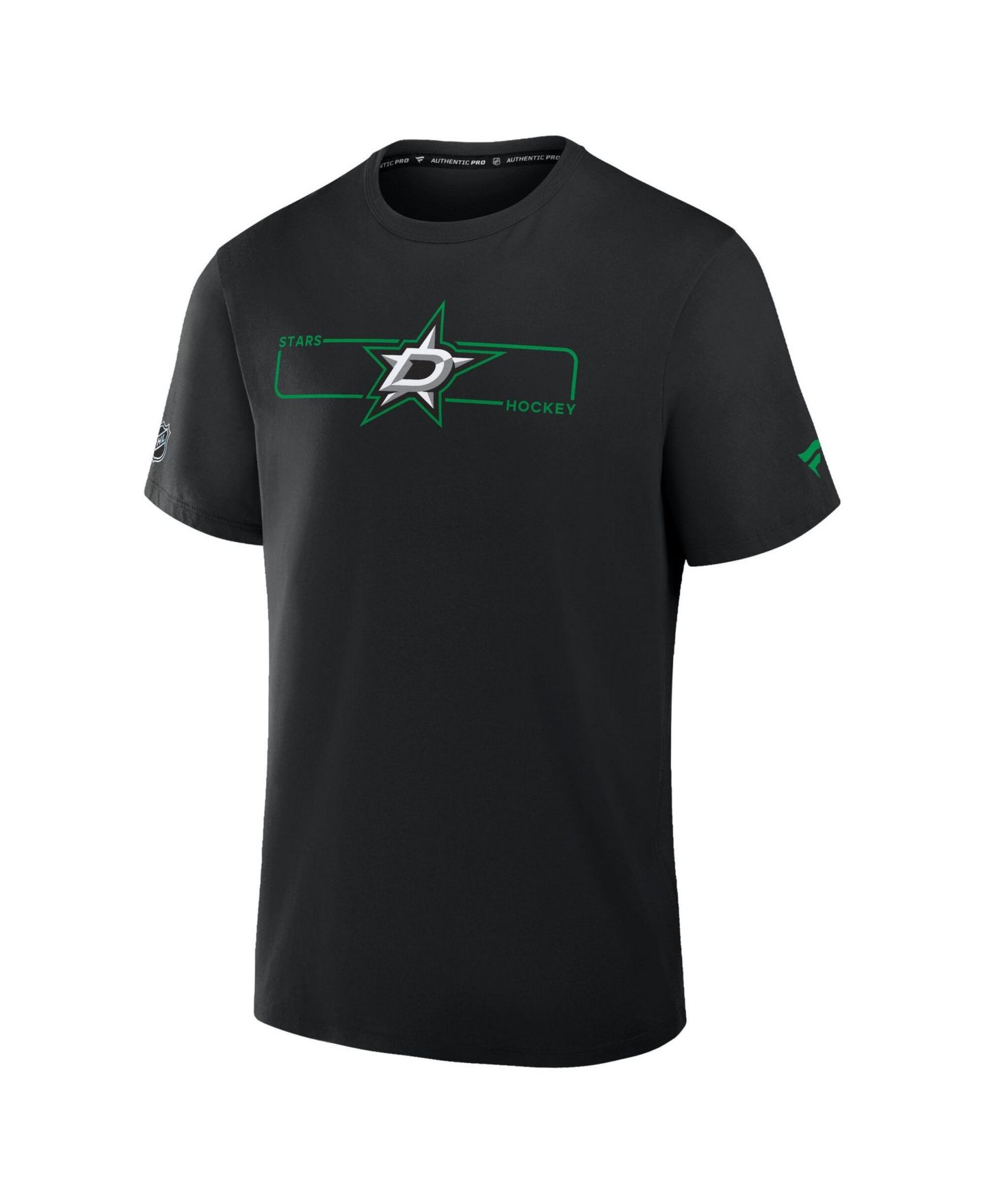 Мужская футболка Fanatics Black Dallas Stars Authentic Pro Primary Logo — фото 3