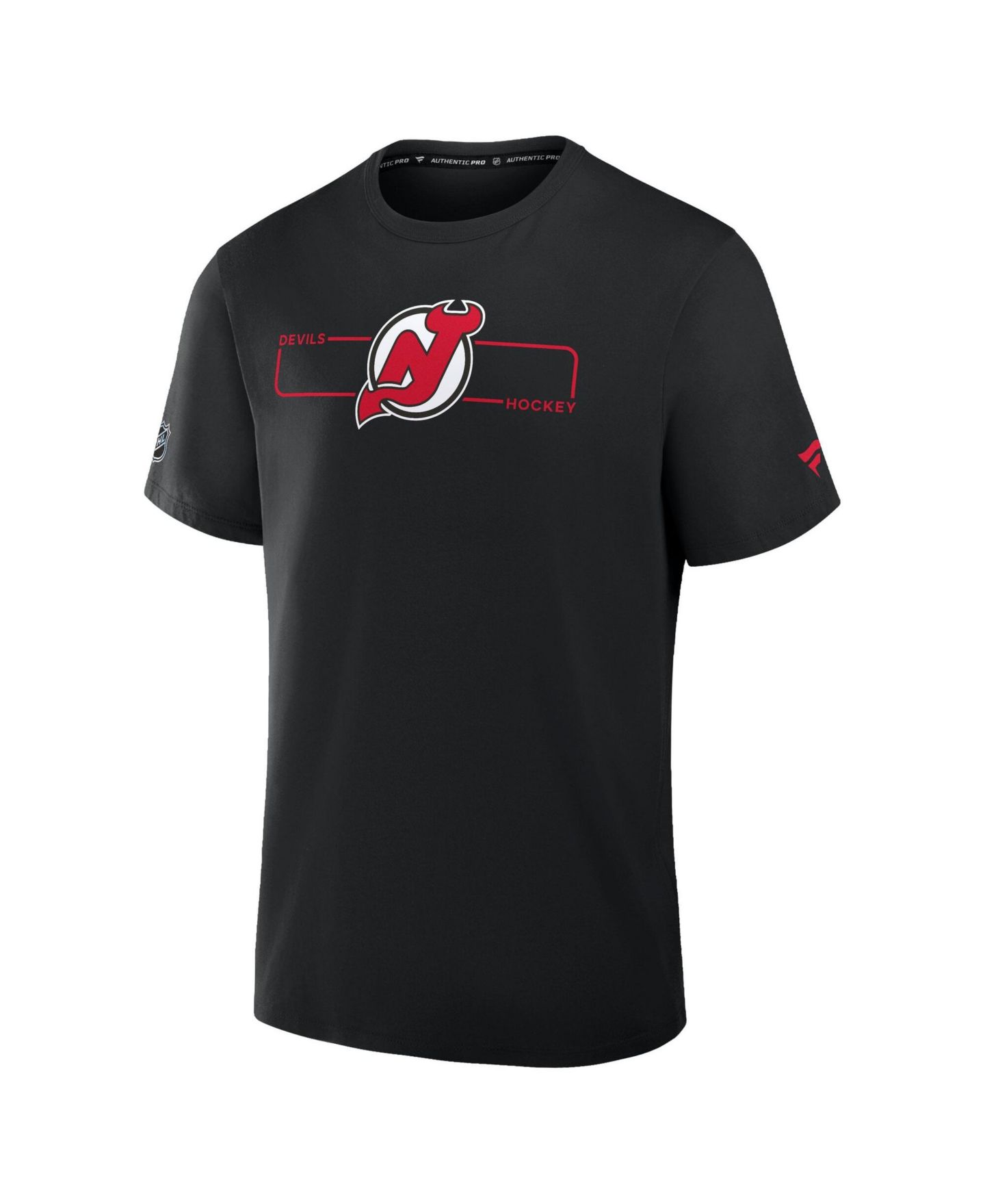Мужская футболка Fanatics Black New Jersey Devils Authentic Pro Primary Logo — фото 3