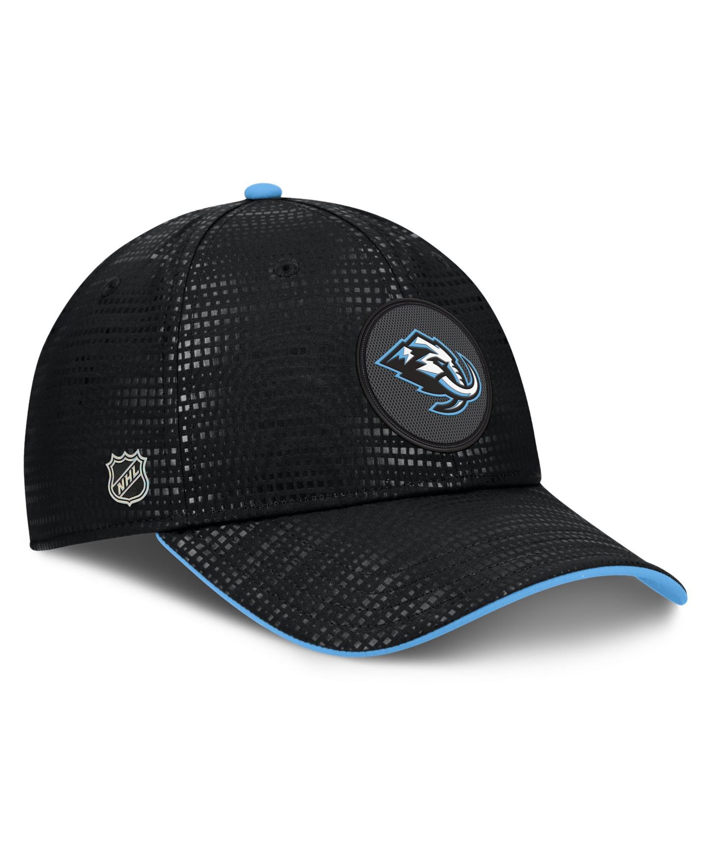 Мужской головной убор Fanatics Black Utah Mammoth Authentic Pro Rink Debossed Stretch Fit Hat — фото 3