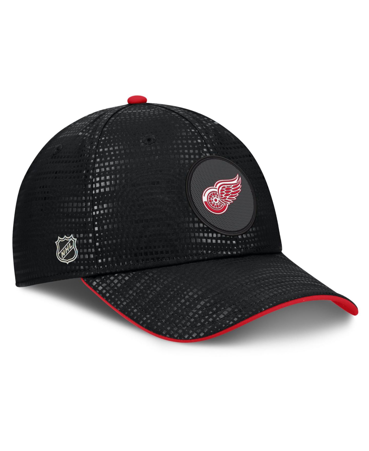Мужской головной убор Fanatics Black Detroit Red Wings Authentic Pro Rink Stretch Fit Hat — фото 3