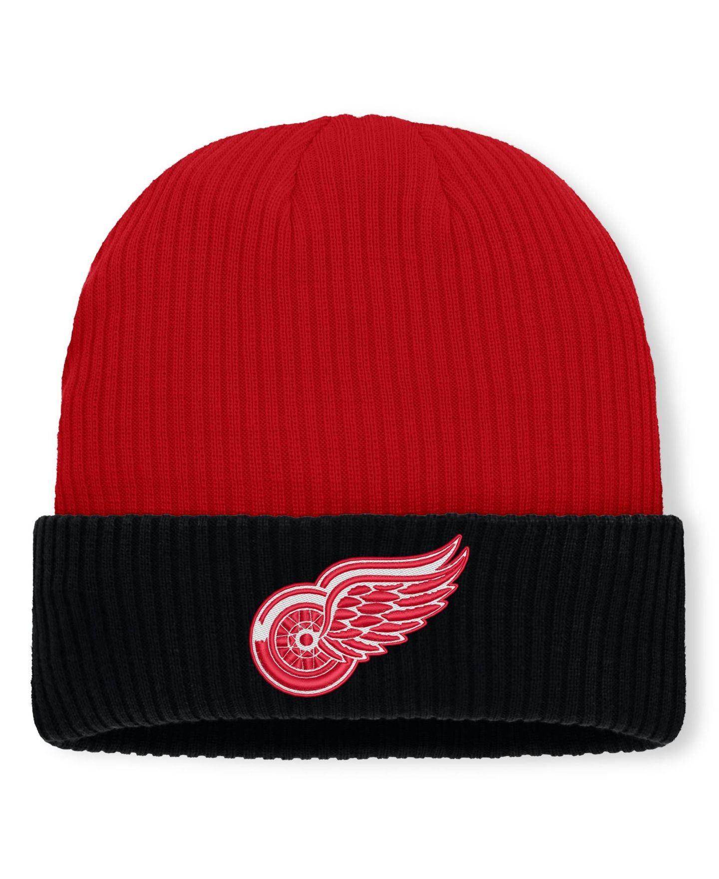 Мужская шапка Fanatics Red Detroit Red Wings Authentic Pro Rink Cuffed Knit Hat — фото 1