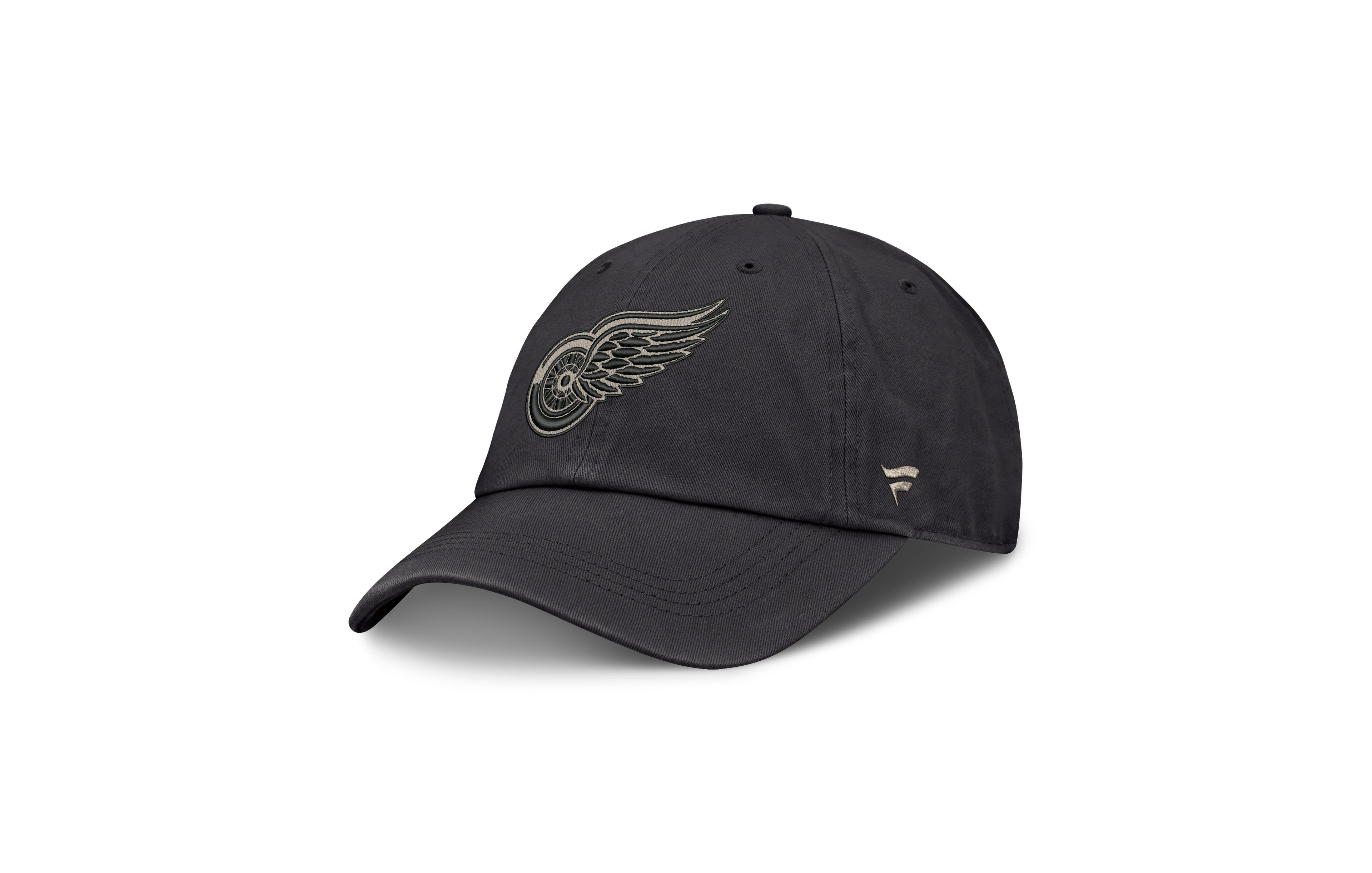 Fanatics Men's Charcoal Detroit Red Wings Road Phantom Washed Adjustable Hat