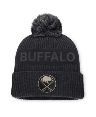 Men's Charcoal Buffalo Sabres Road Phantom Cuffed Knit with Pom Hat