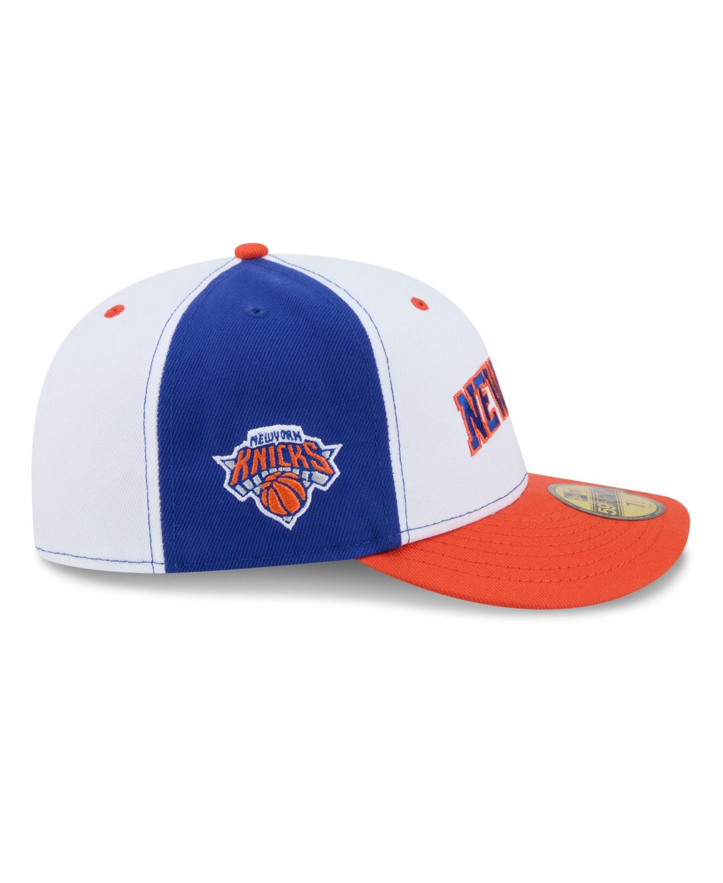 Мужская кепка New Era White/Orange New York Knicks Empire 59FIFTY Fitted Hat — фото 6