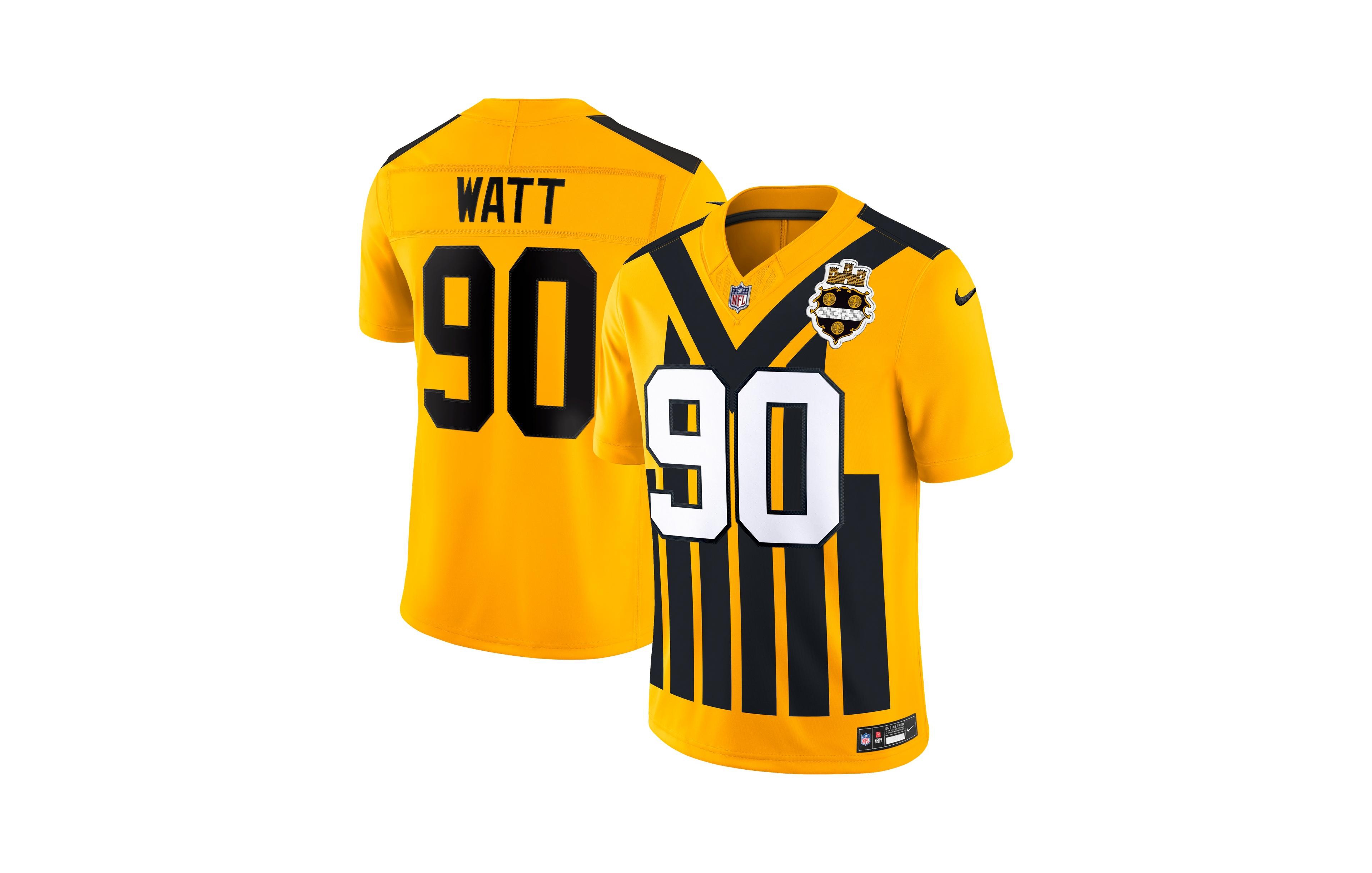 Nike Men's T.j. Watt Gold Pittsburgh Steelers Alternate Vapor F.u.s.e. Stitched Limited Jersey