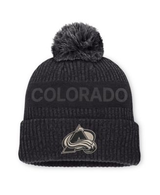Men's Charcoal Colorado Avalanche Road Phantom Cuffed Knit with Pom Hat