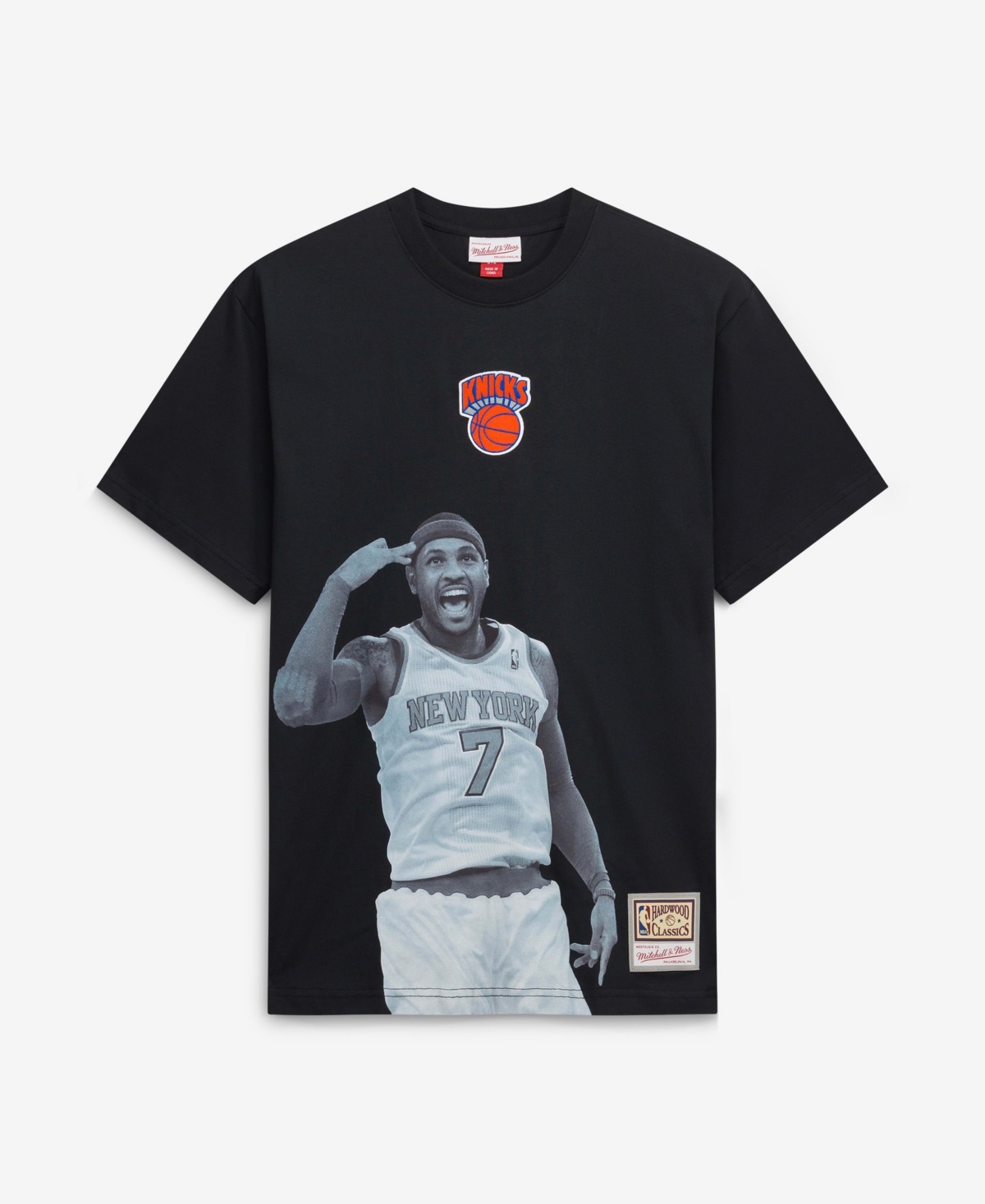 Mitchell & Ness Men's Carmelo Anthony Black New York Knicks Hardwood Classics Player T-Shirt - Black