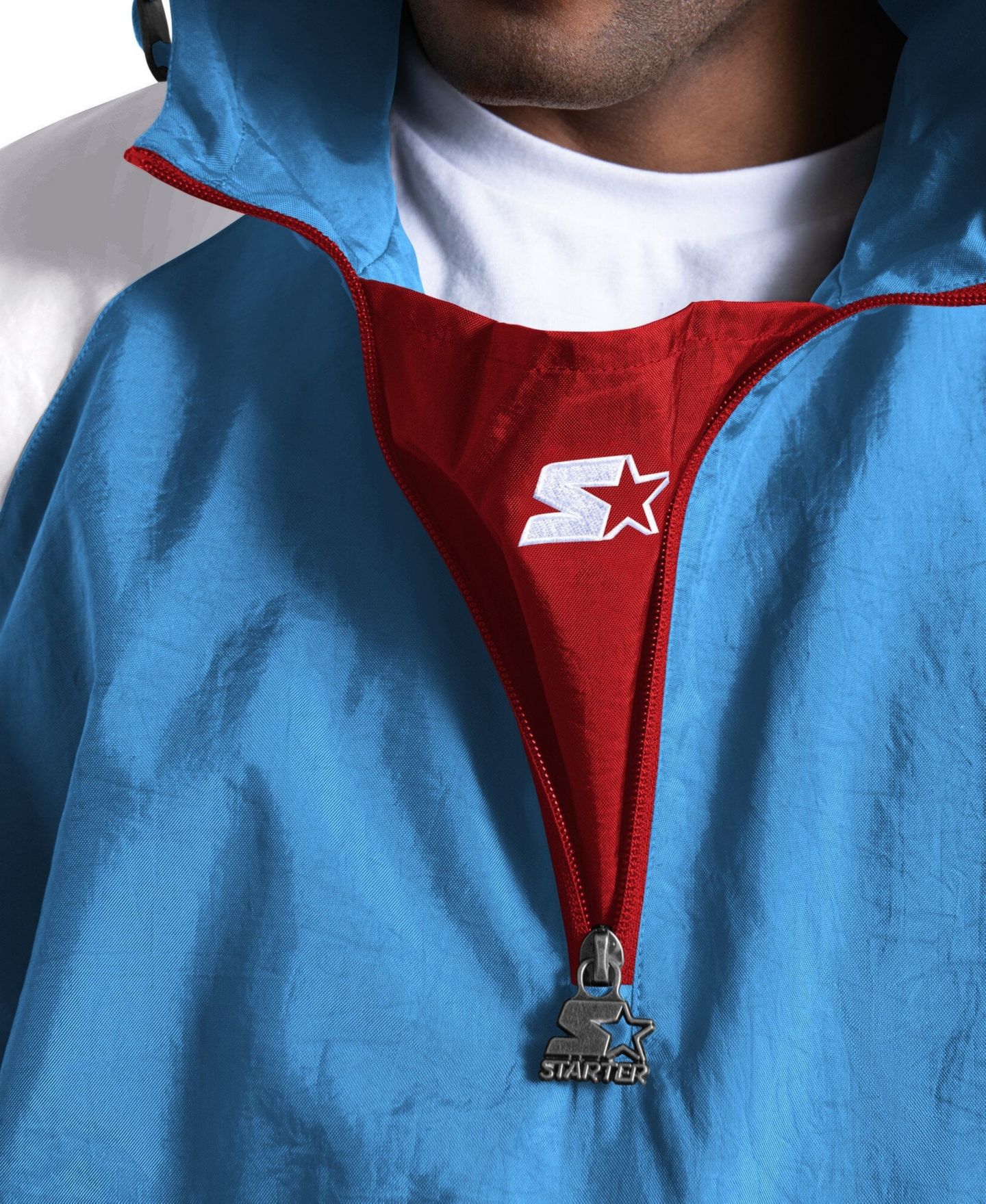 Мужская куртка Starter Light Blue Tennessee Titans Street Cut Half-Zip — фото 3