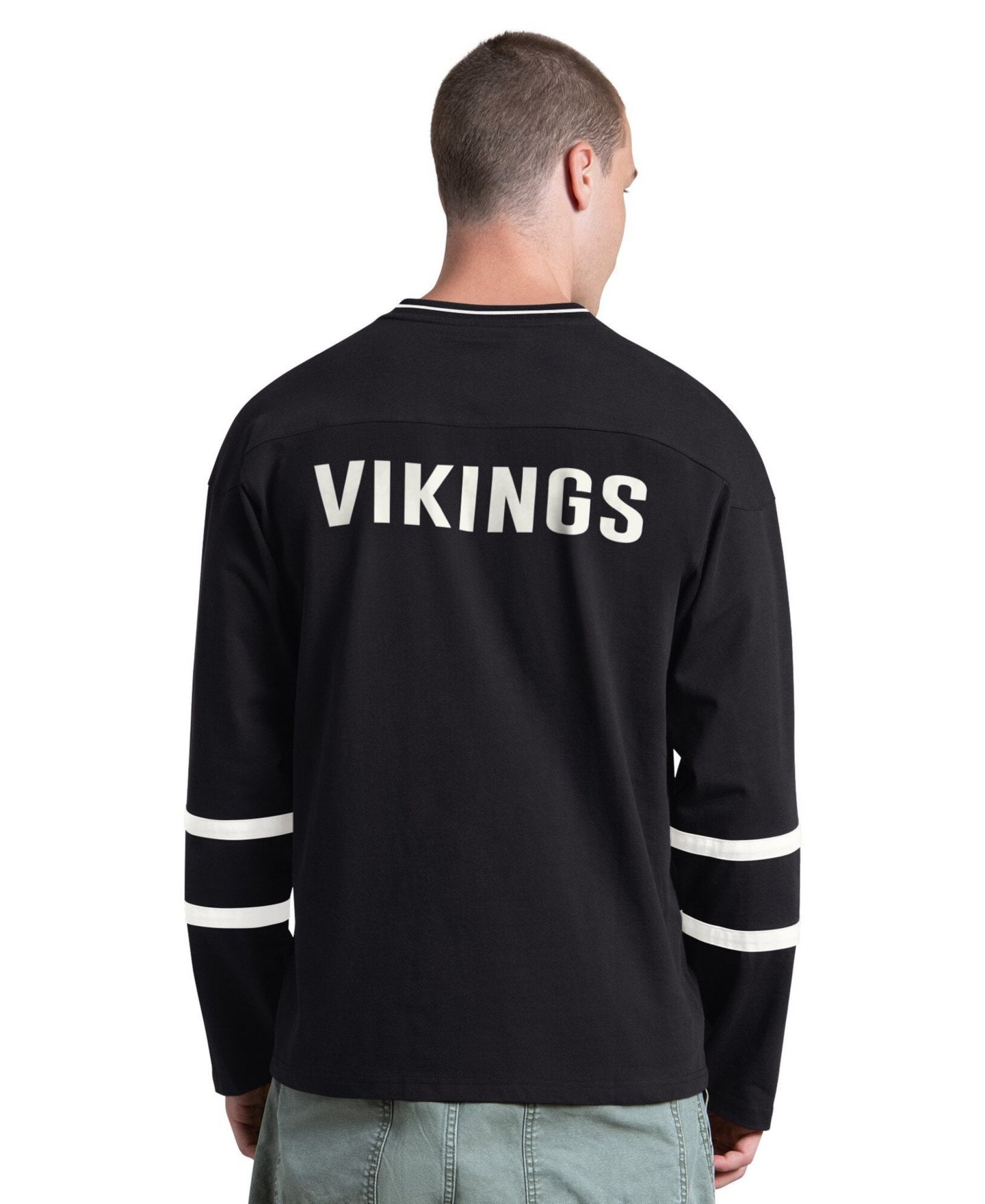 Мужская футболка Starter Black/White Minnesota Vikings Lineup Long Sleeve — фото 2
