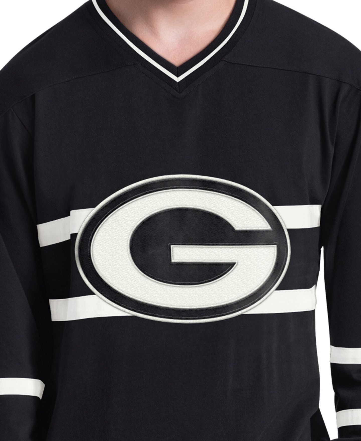Мужская футболка Starter Black/White Green Bay Packers Lineup Long Sleeve — фото 3