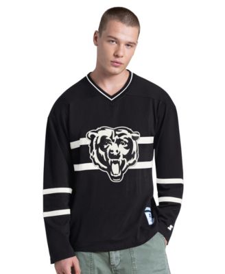 Men's Black/White Chicago Bears Lineup Long Sleeve T-Shirt