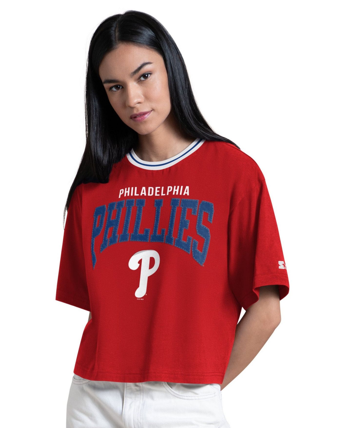 Женская футболка Starter Red Philadelphia Phillies Ace Cropped — фото 1