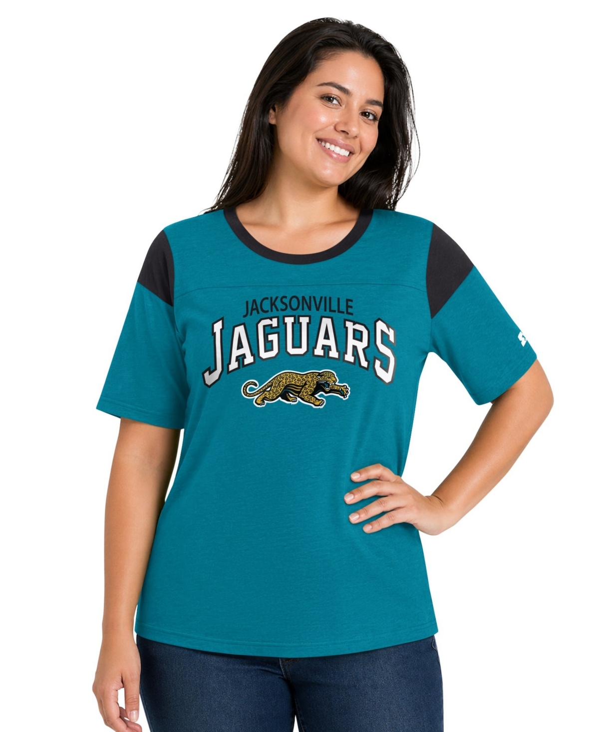 Starter Women's Teal Jacksonville Jaguars Plus Size Linebacker T-Shirt