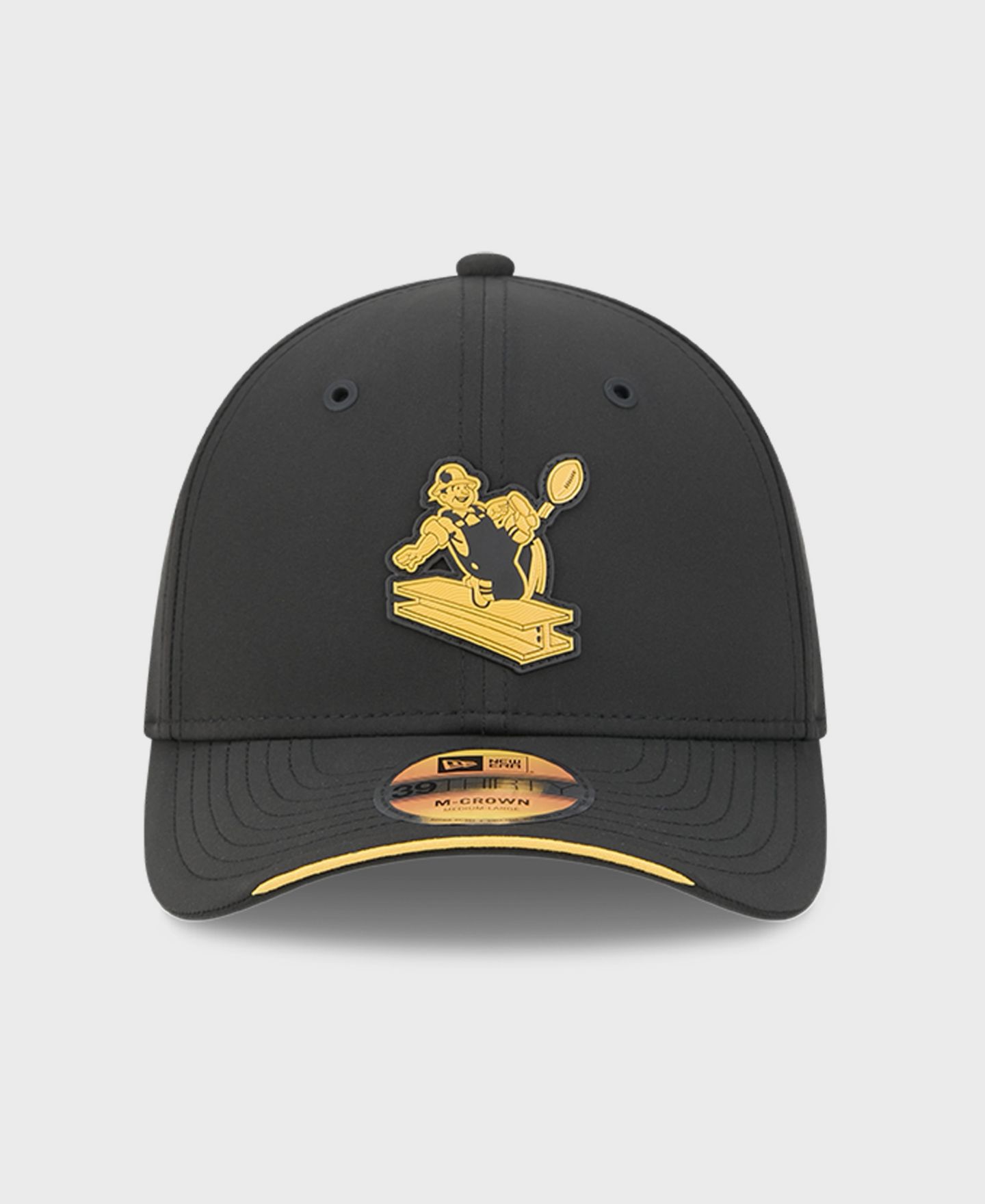 Мужская кепка New Era Black Pittsburgh Steelers 2026 Sideline Throwback 39THIRTY M-Crown Flex Hat — фото 2