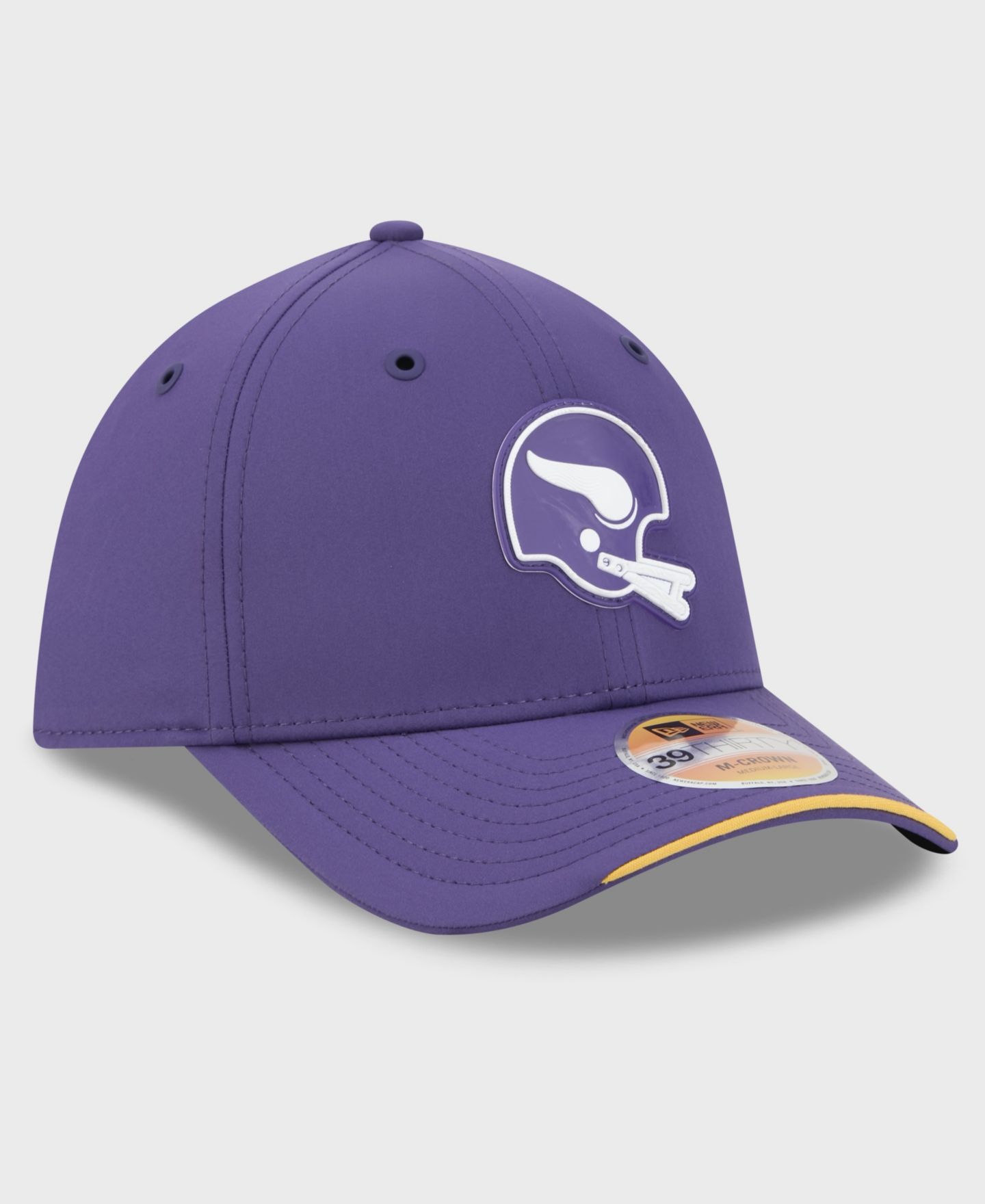 Мужская кепка New Era Purple Minnesota Vikings 2026 Sideline Throwback 39THIRTY M-Crown Flex Hat — фото 3