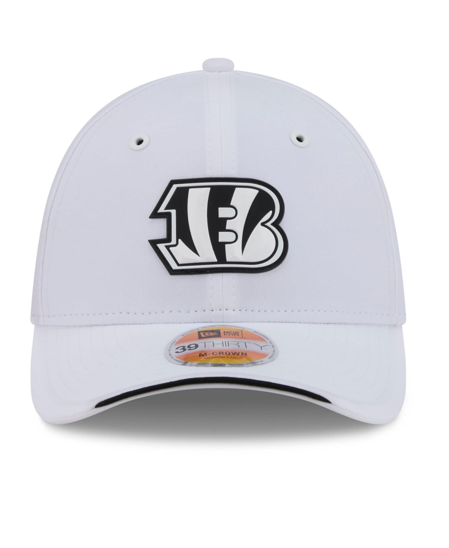 Мужская кепка New Era White Cincinnati Bengals 2026 Sideline 39THIRTY M-Crown Flex Hat — фото 2
