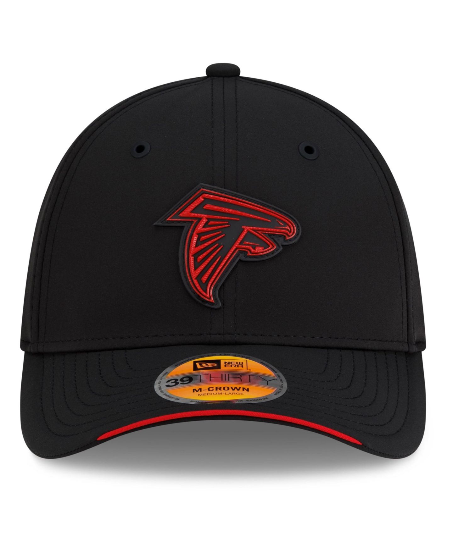 Мужская кепка New Era Black Atlanta Falcons 2026 Sideline 39THIRTY M-Crown Flex Hat — фото 2