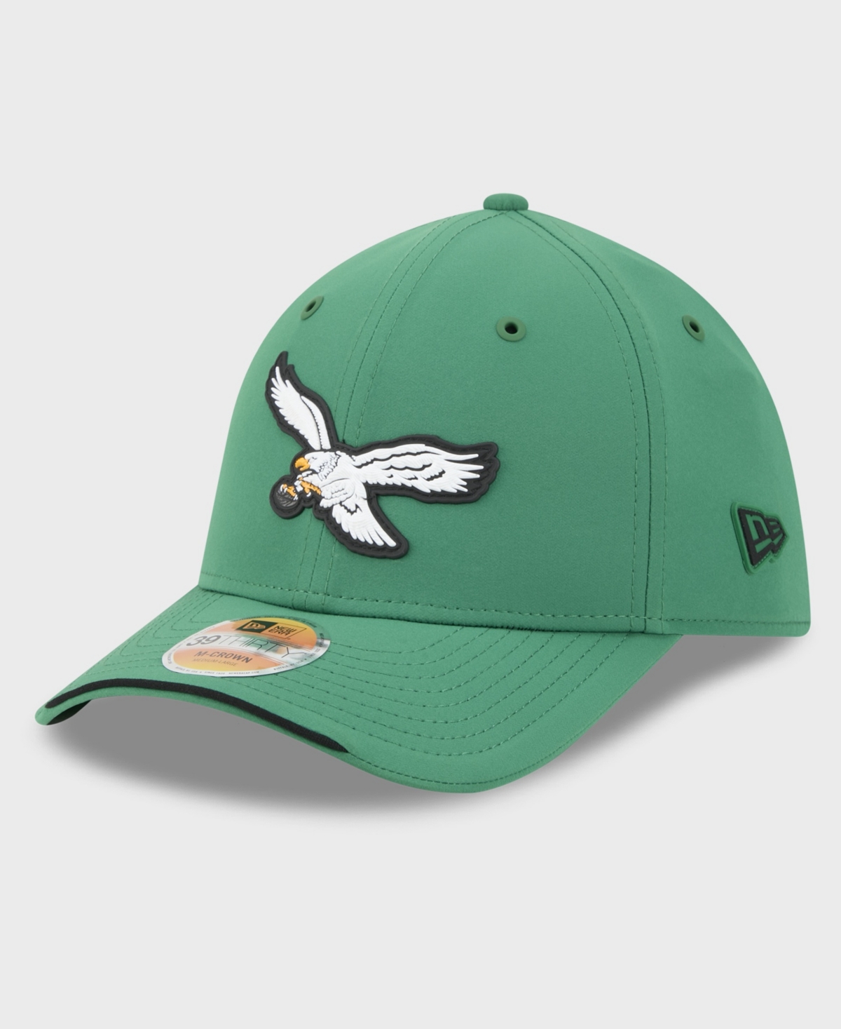 New Era Men's Kelly Green Philadelphia Eagles 2026 Sideline Throwback 39THIRTY M-Crown Flex Hat