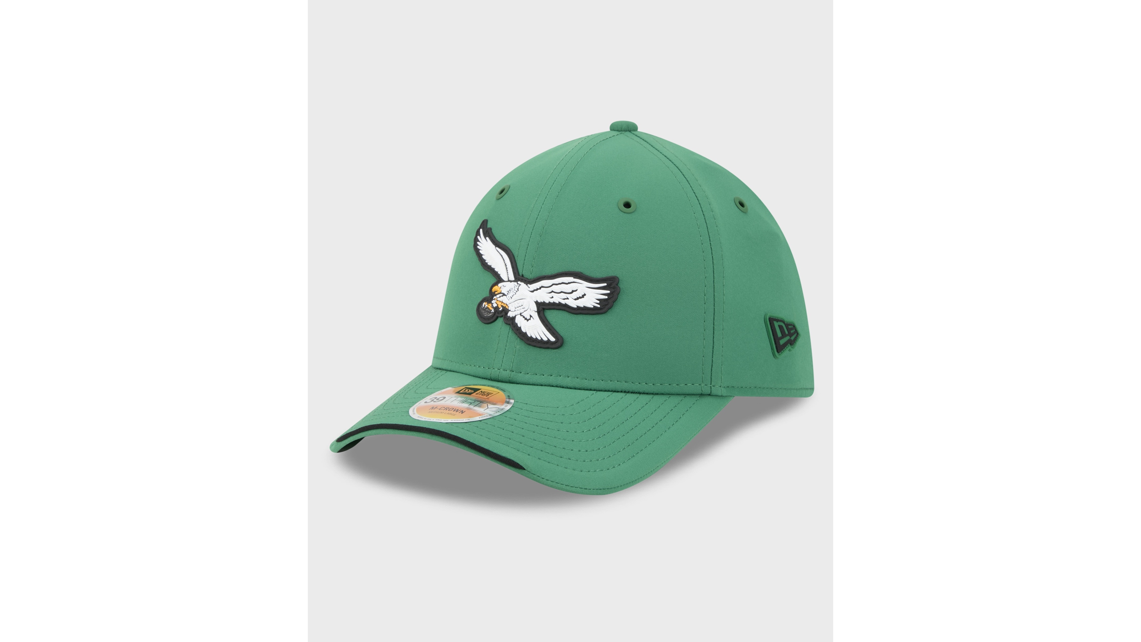 New Era Men's Kelly Green Philadelphia Eagles 2026 Sideline Throwback 39THIRTY M-Crown Flex Hat
