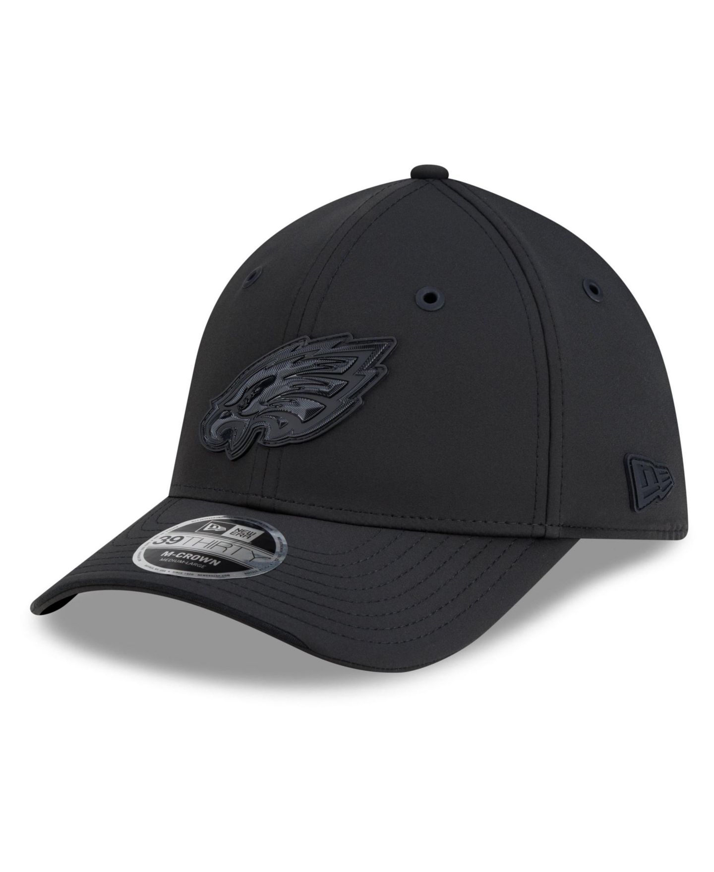 Мужской головной убор New Era Black Philadelphia Eagles 2026 Sideline 39THIRTY M-Crown Stretch Hat — фото 1